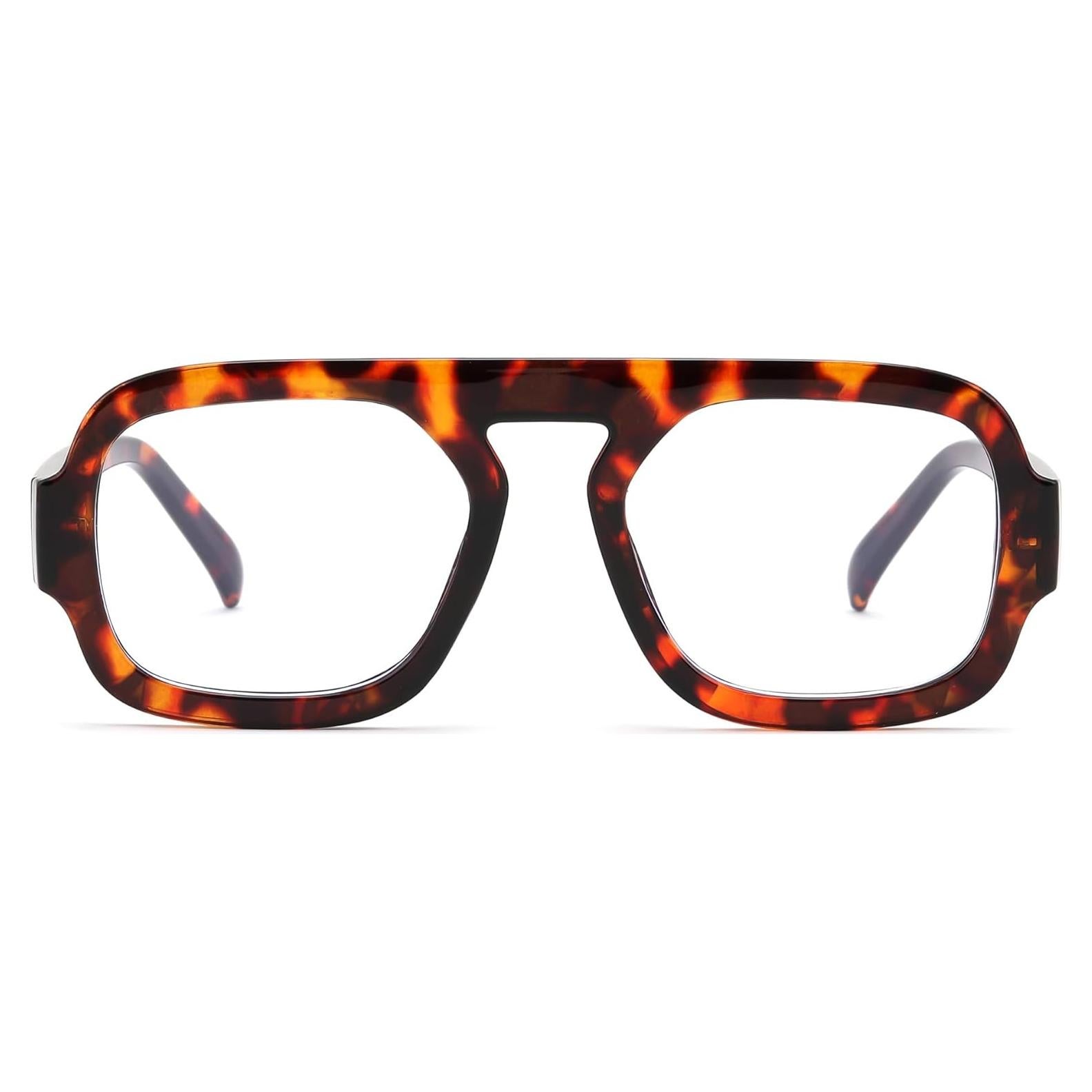 Gafas de Luz Azul FEISEDY Unisex Cuadradas Vintage 54mm