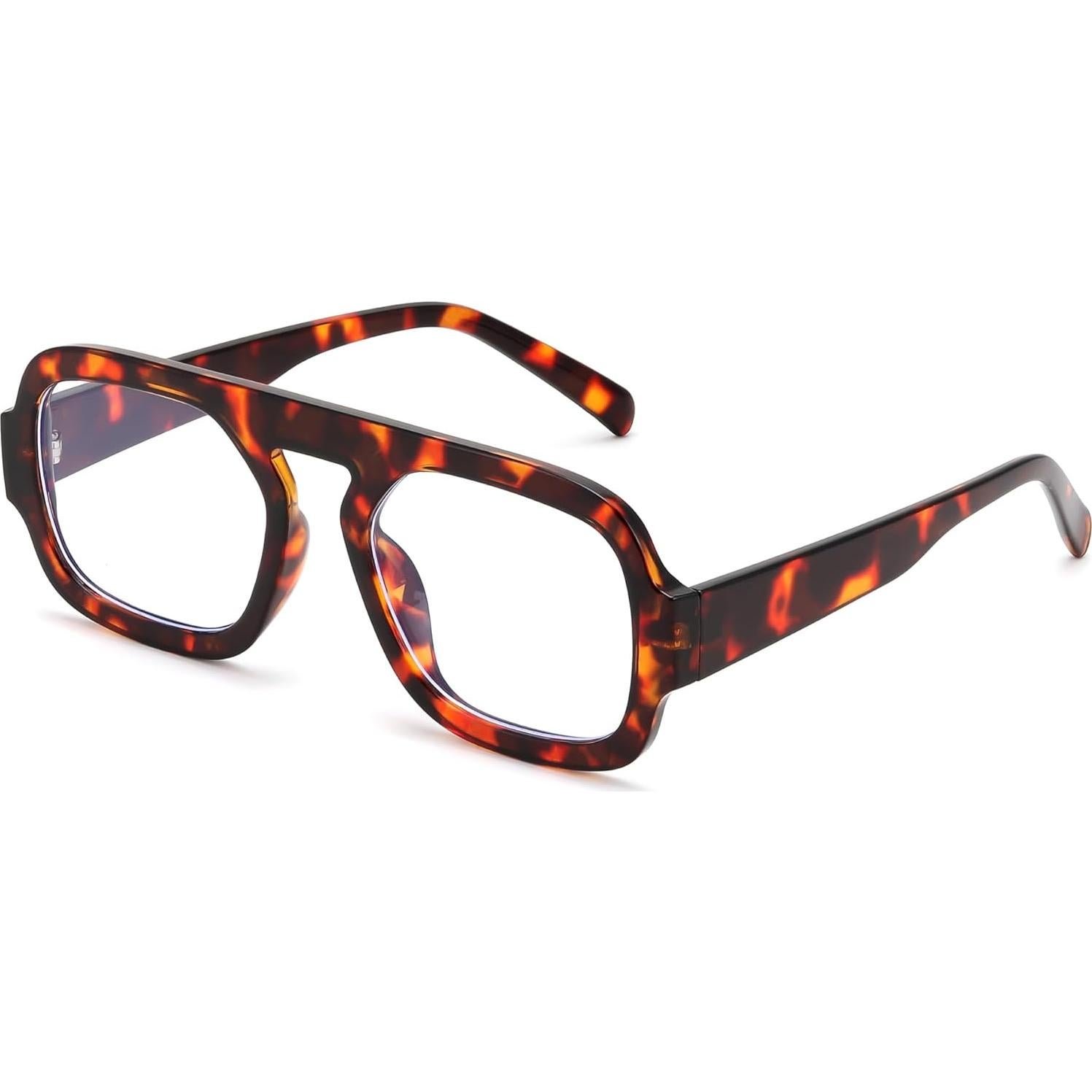 Gafas de Luz Azul FEISEDY Unisex Cuadradas Vintage 54mm