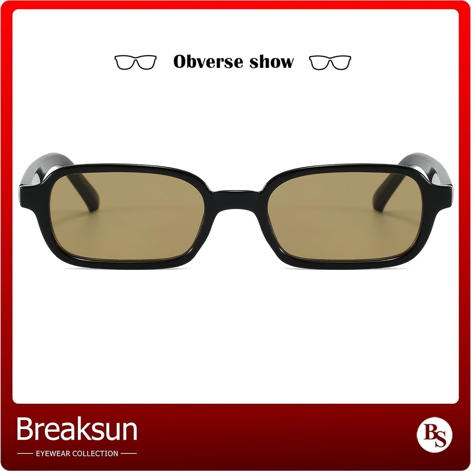 Gafas de sol rectangulares retro Breaksun B79 UV400