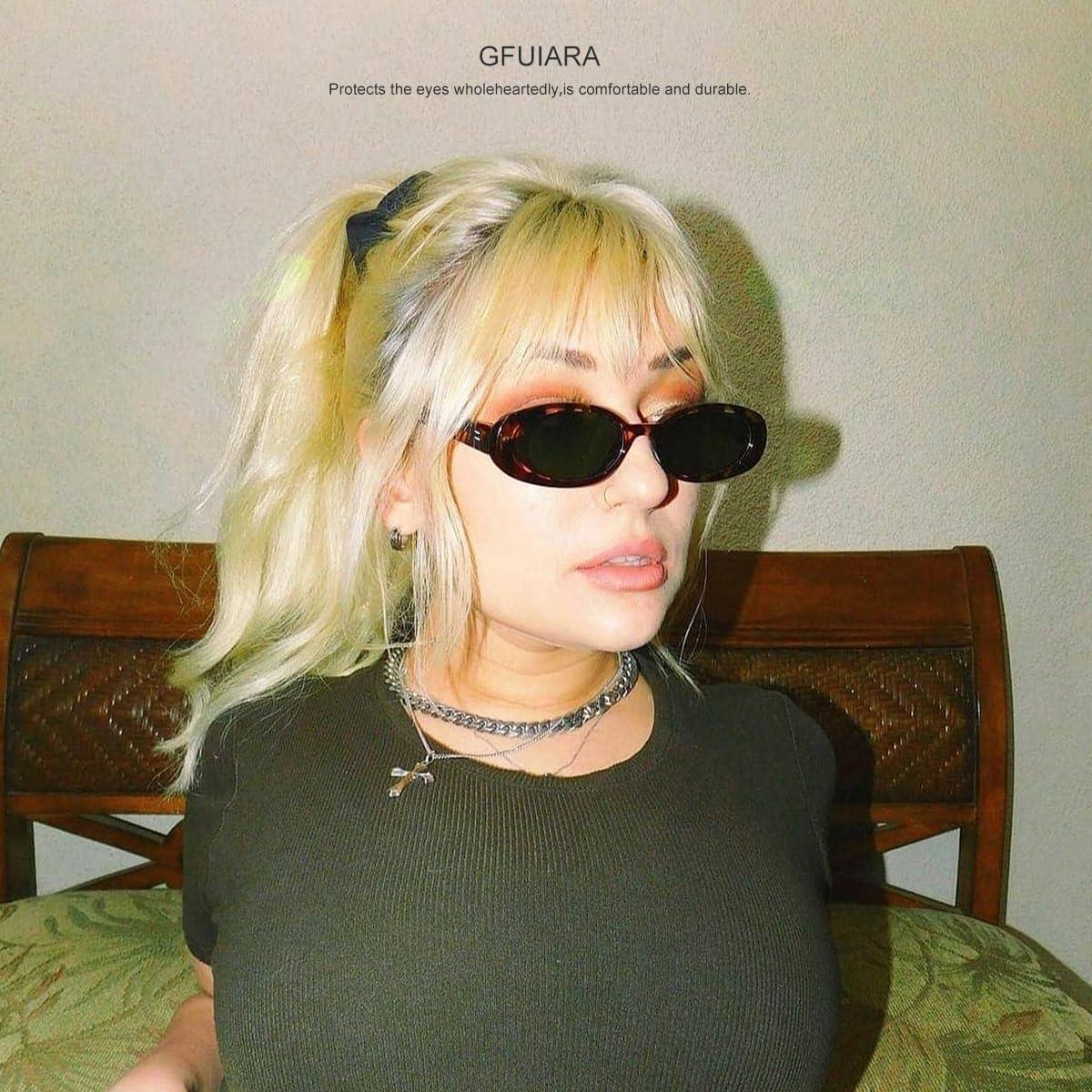 Gafas de sol ovaladas UV400 GFUIARA unisex estilo 90s
