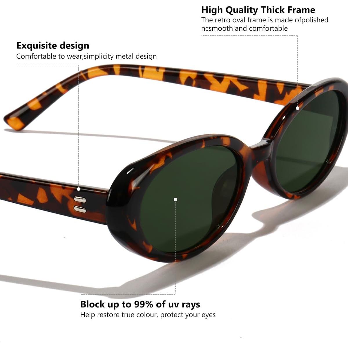 Gafas de sol ovaladas UV400 GFUIARA unisex estilo 90s