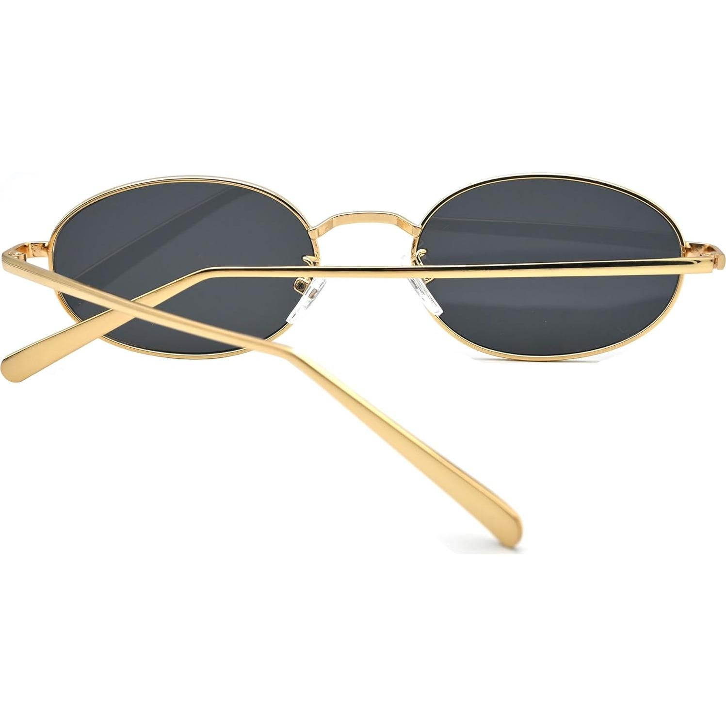 Gafas de sol ovaladas retro doradas HD UV400 unisex