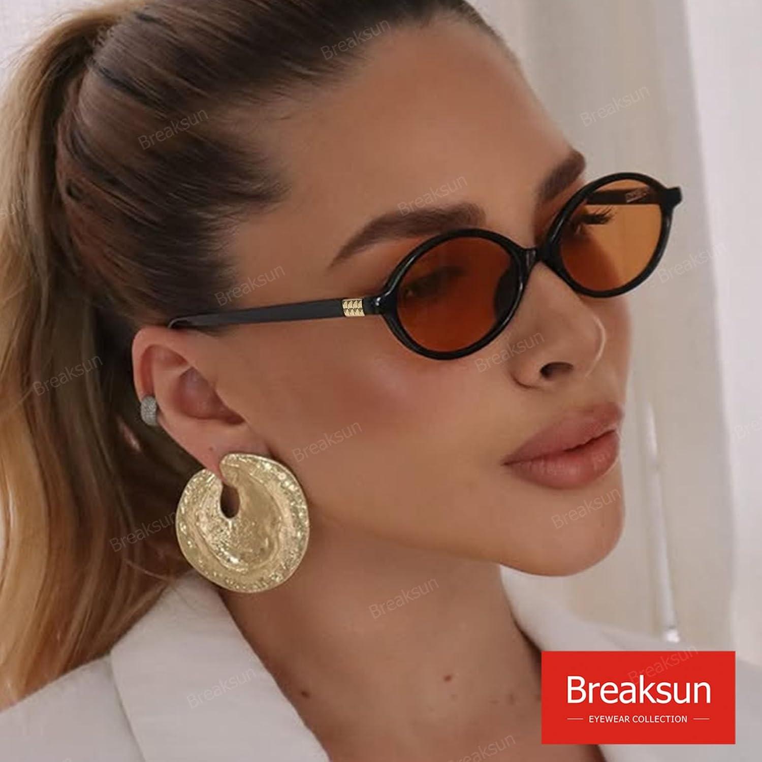 Gafas de sol ovaladas retro Breaksun B77, 100% UV400