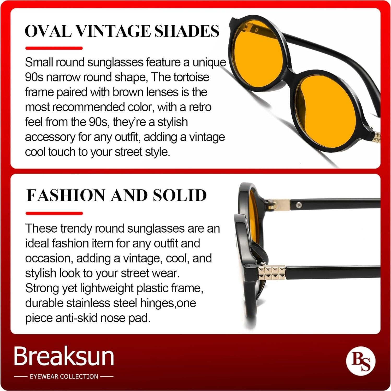 Gafas de sol ovaladas retro Breaksun B77, 100% UV400
