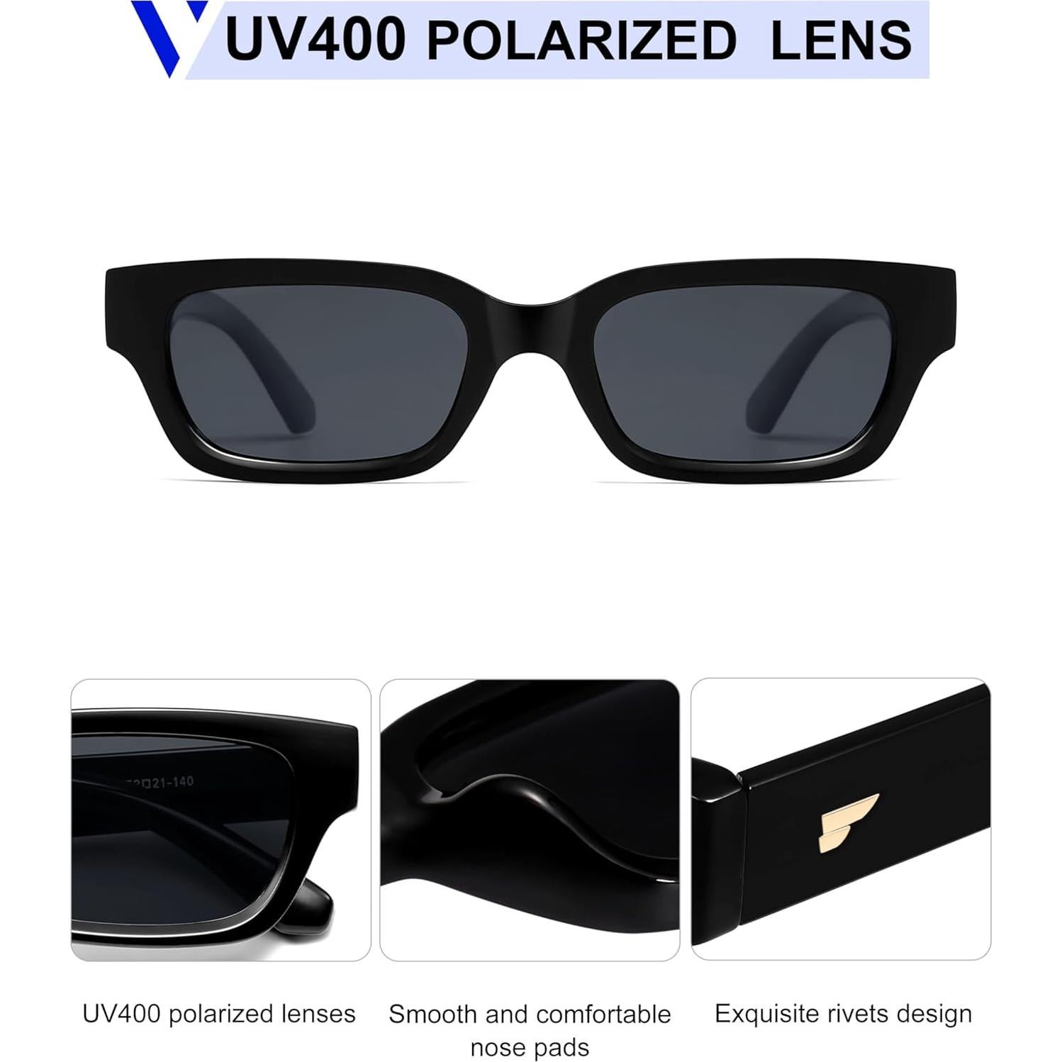 Gafas de sol polarizadas VANLINKER VL9846 ojo de gato negras