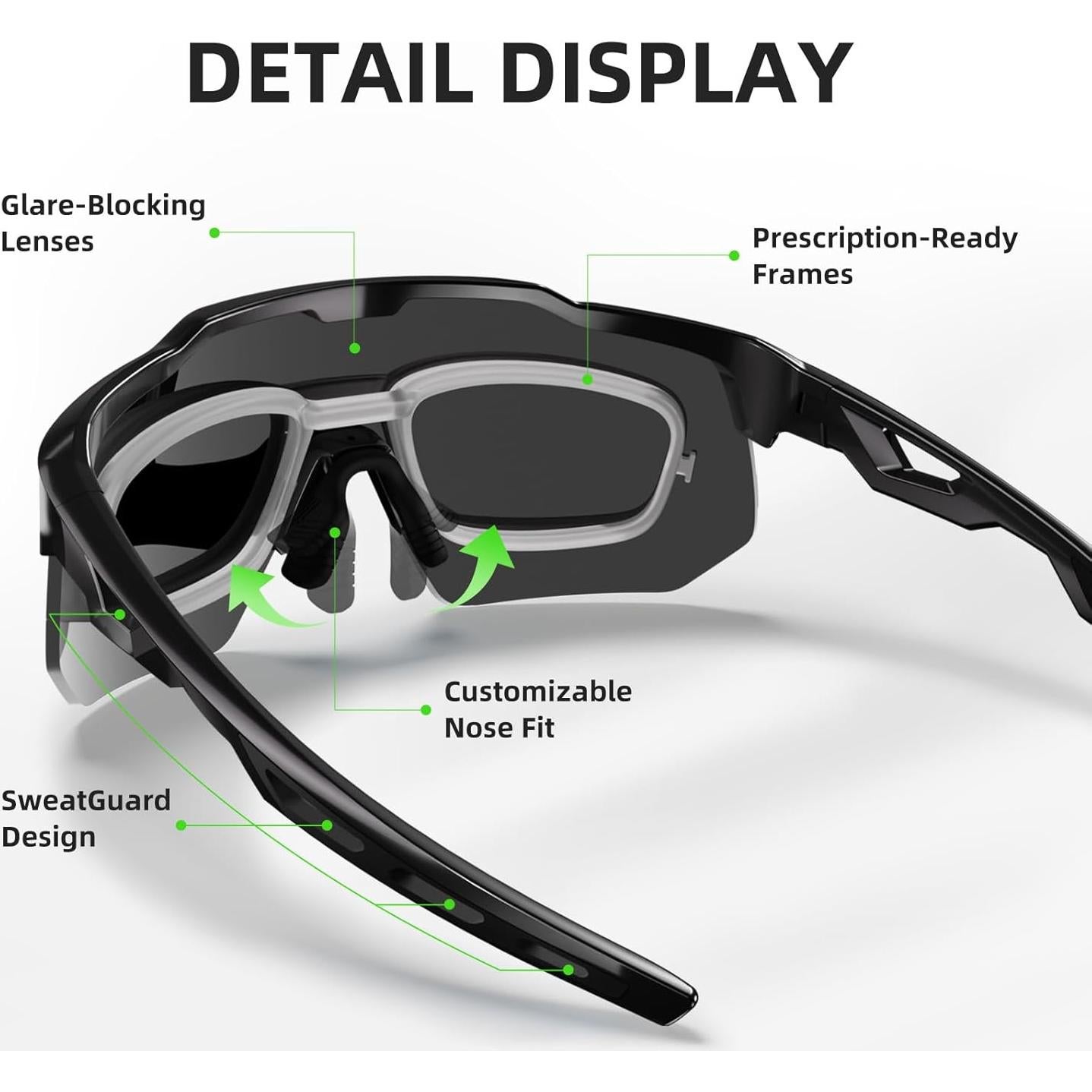 Gafas de sol deportivas polarizadas HAAYOT UV para ciclismo y running