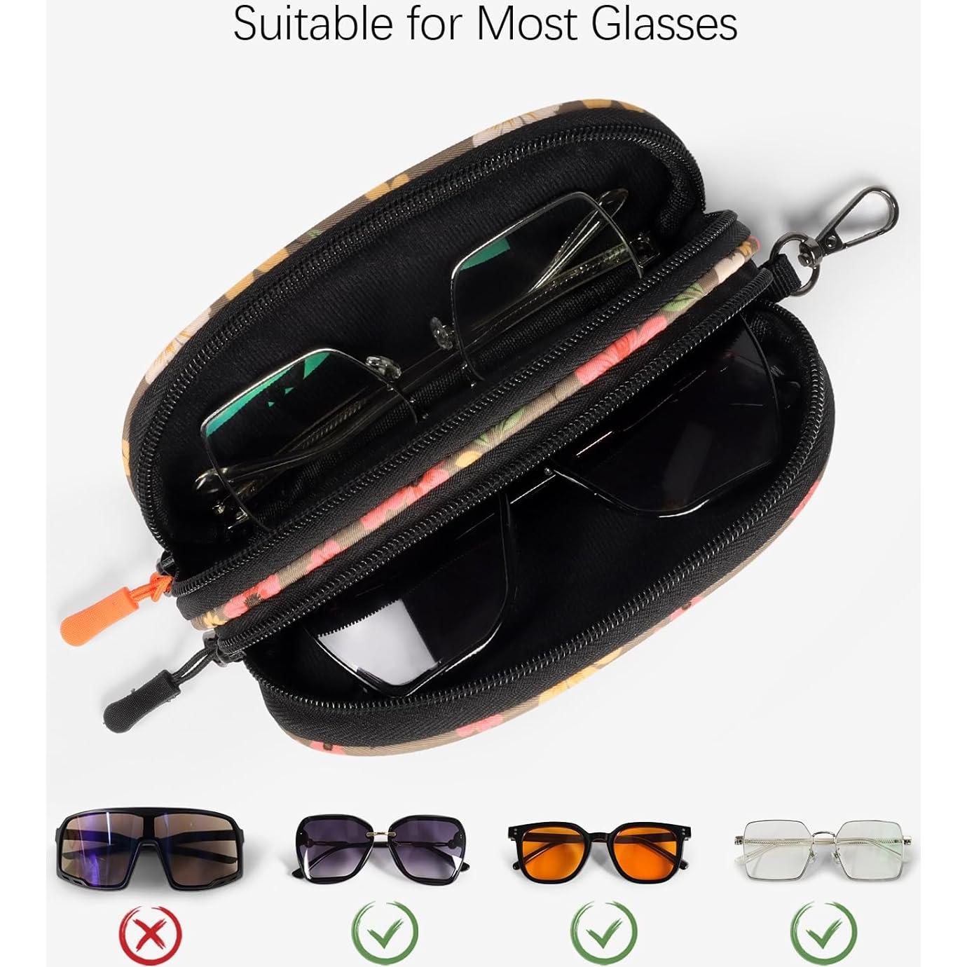 Estuche Doble para Gafas Suave y Portátil Marrón Flor