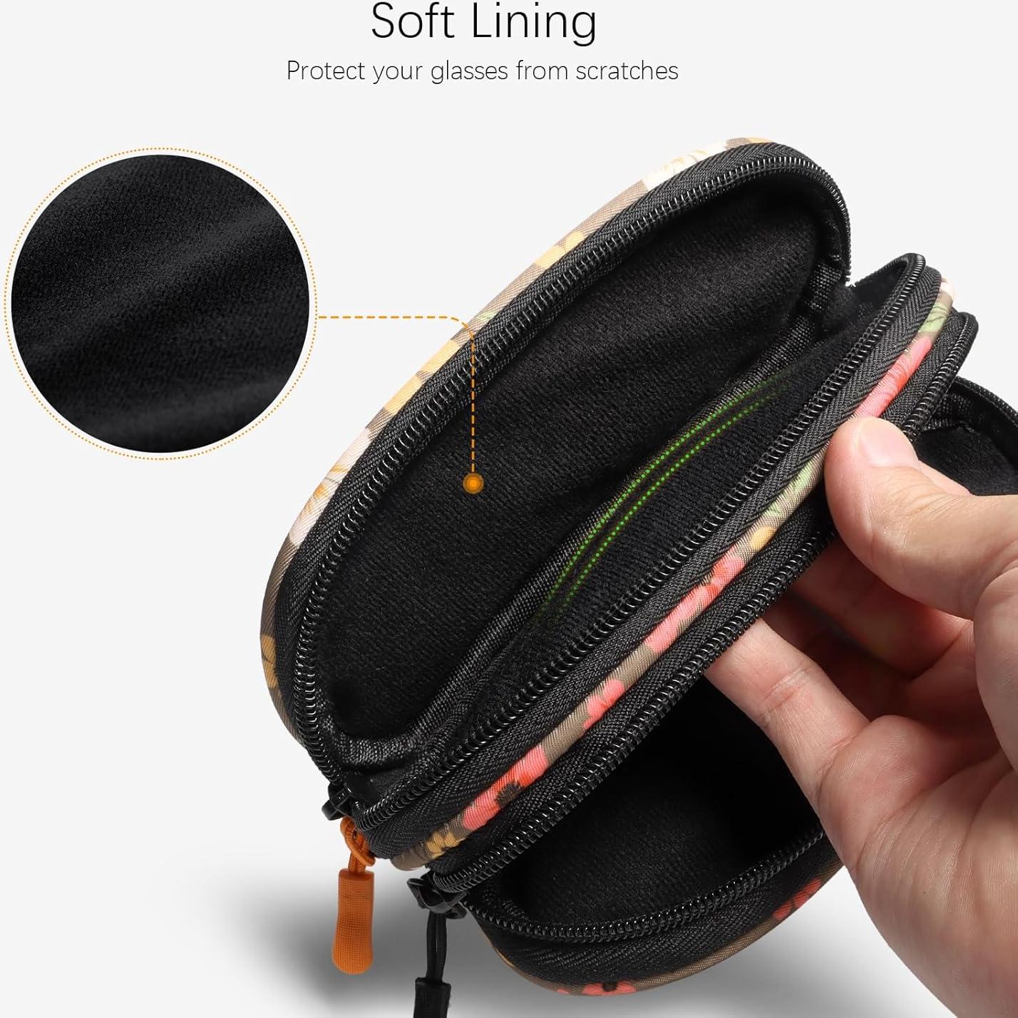 Estuche Doble para Gafas Suave y Portátil Marrón Flor