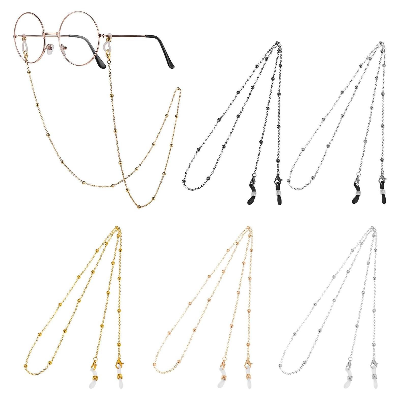 Cadena de Gafas con Perlas 5 Piezas Multicolor Unisex