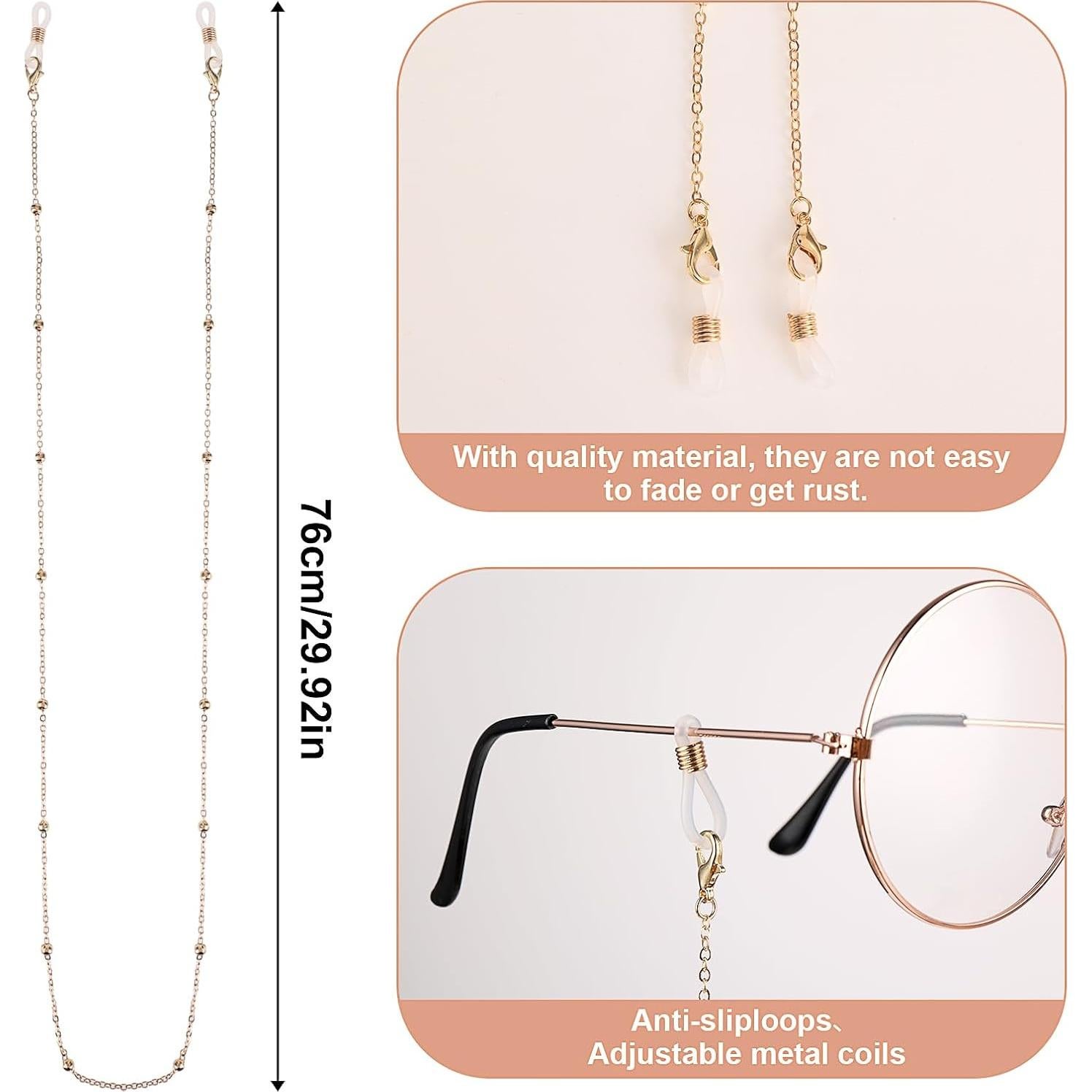 Cadena de Gafas con Perlas 5 Piezas Multicolor Unisex