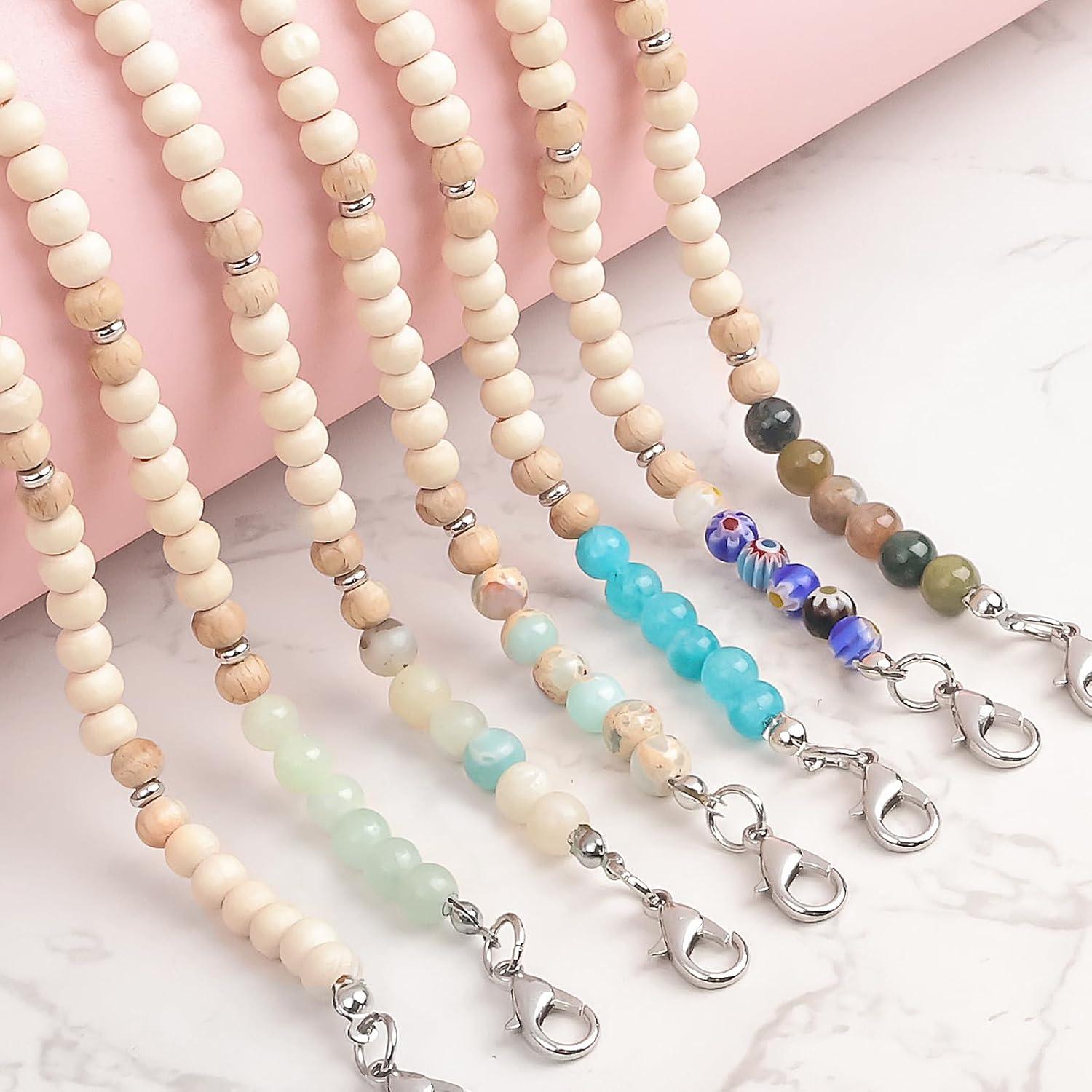 Cadena de Gafas de Perlas de Madera y Piedra Natural Knagsfa