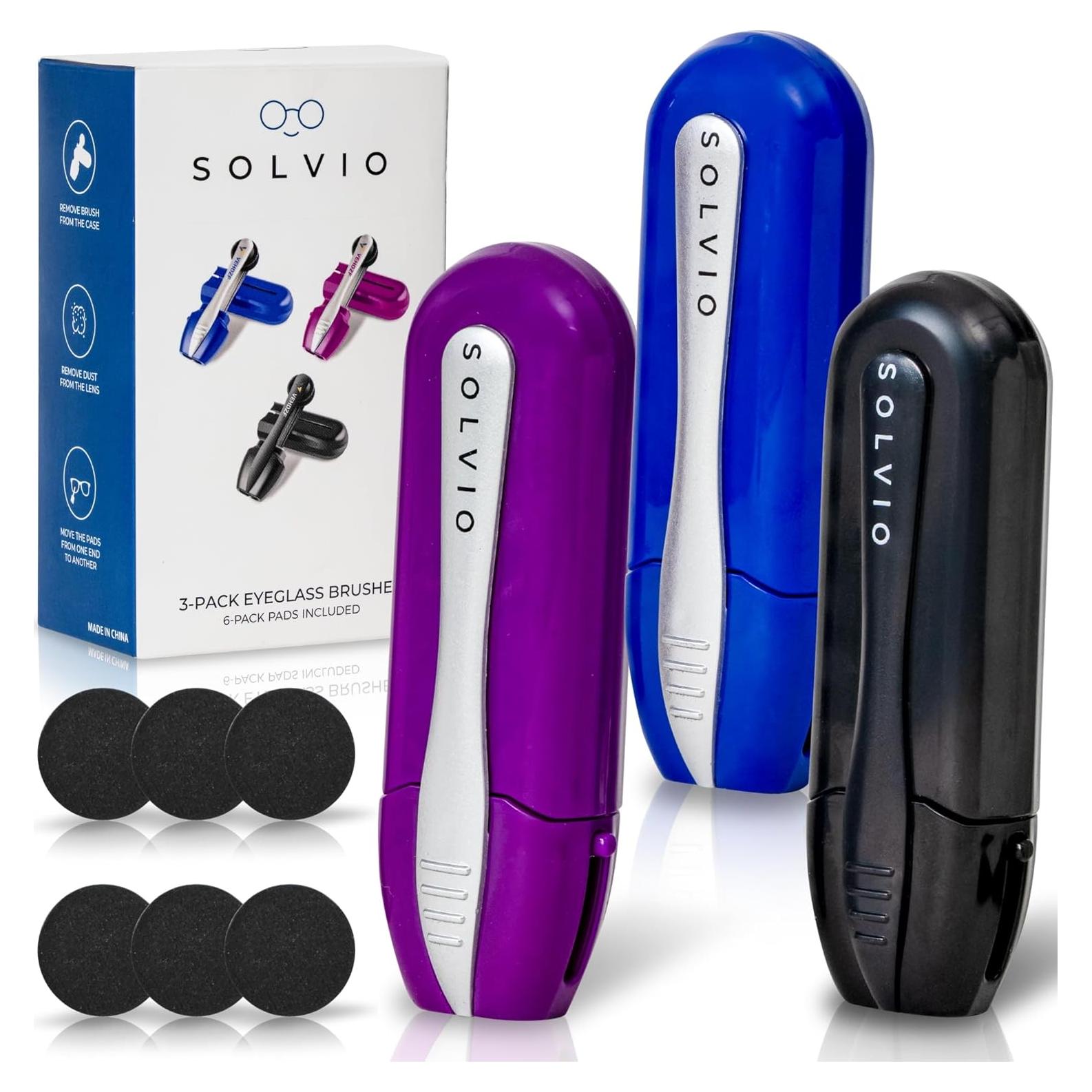 Set de 3 Limpiadores de Gafas Solvio con 6 Almohadillas