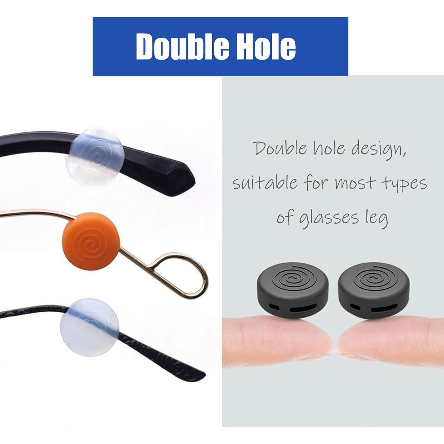 Ganchos para Orejas de Gafas OPUGIT - 10 Pares Silicona Antideslizante