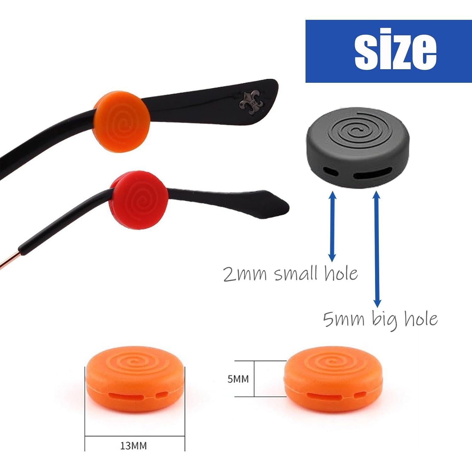 Ganchos para Orejas de Gafas OPUGIT - 10 Pares Silicona Antideslizante