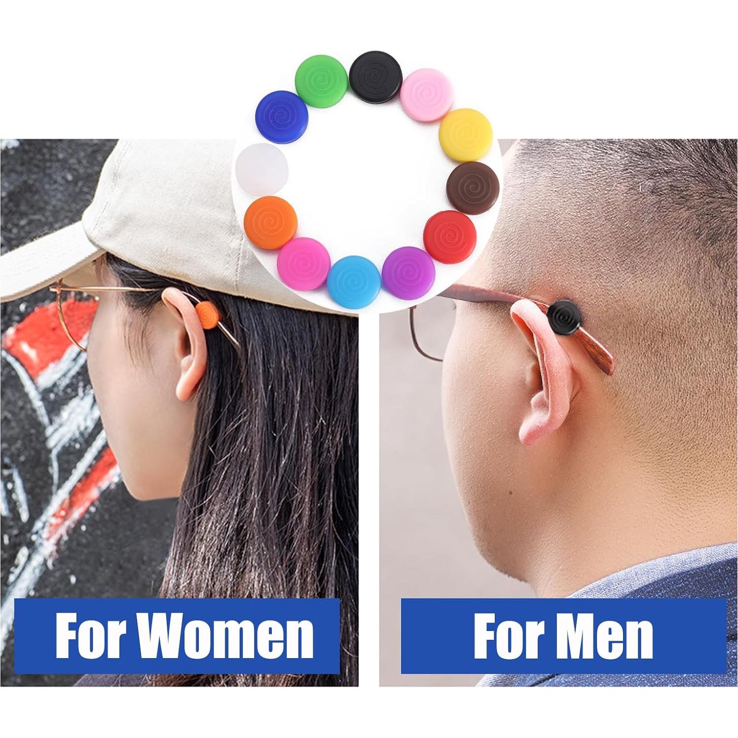 Ganchos para Orejas de Gafas OPUGIT - 10 Pares Silicona Antideslizante