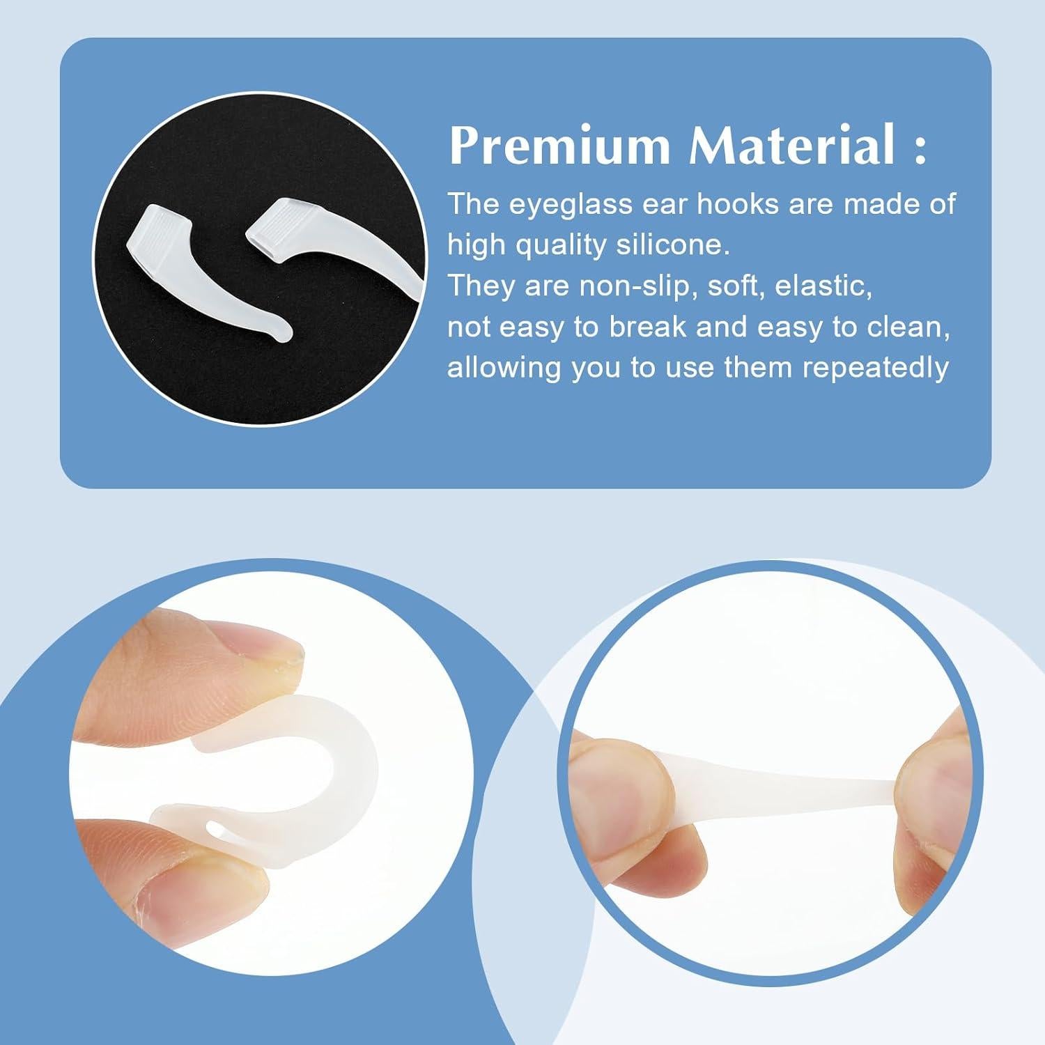 15 Pares de Sujetadores Antideslizantes para Gafas Silicona
