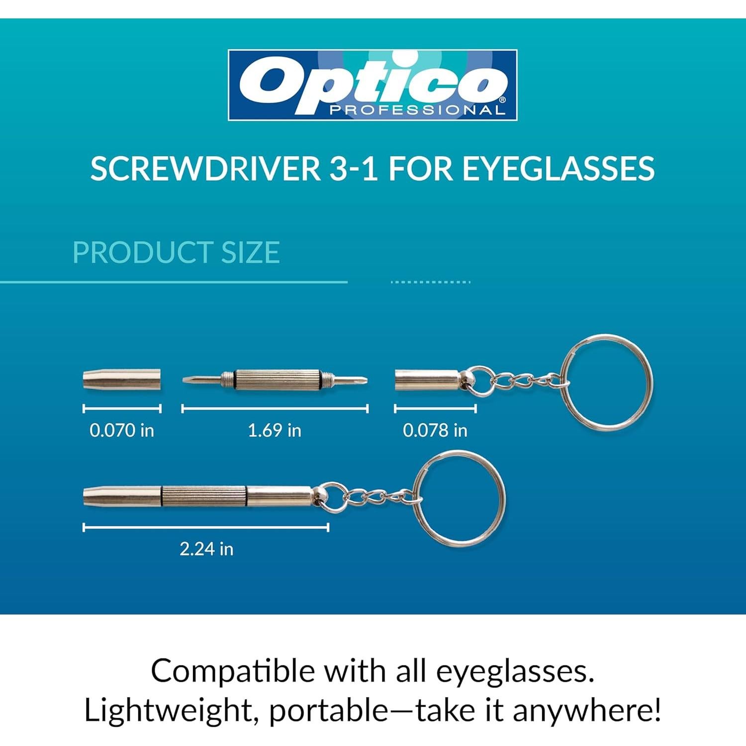 Kit de Reparación de Gafas 3-en-1 Optico - Destornilladores Mini