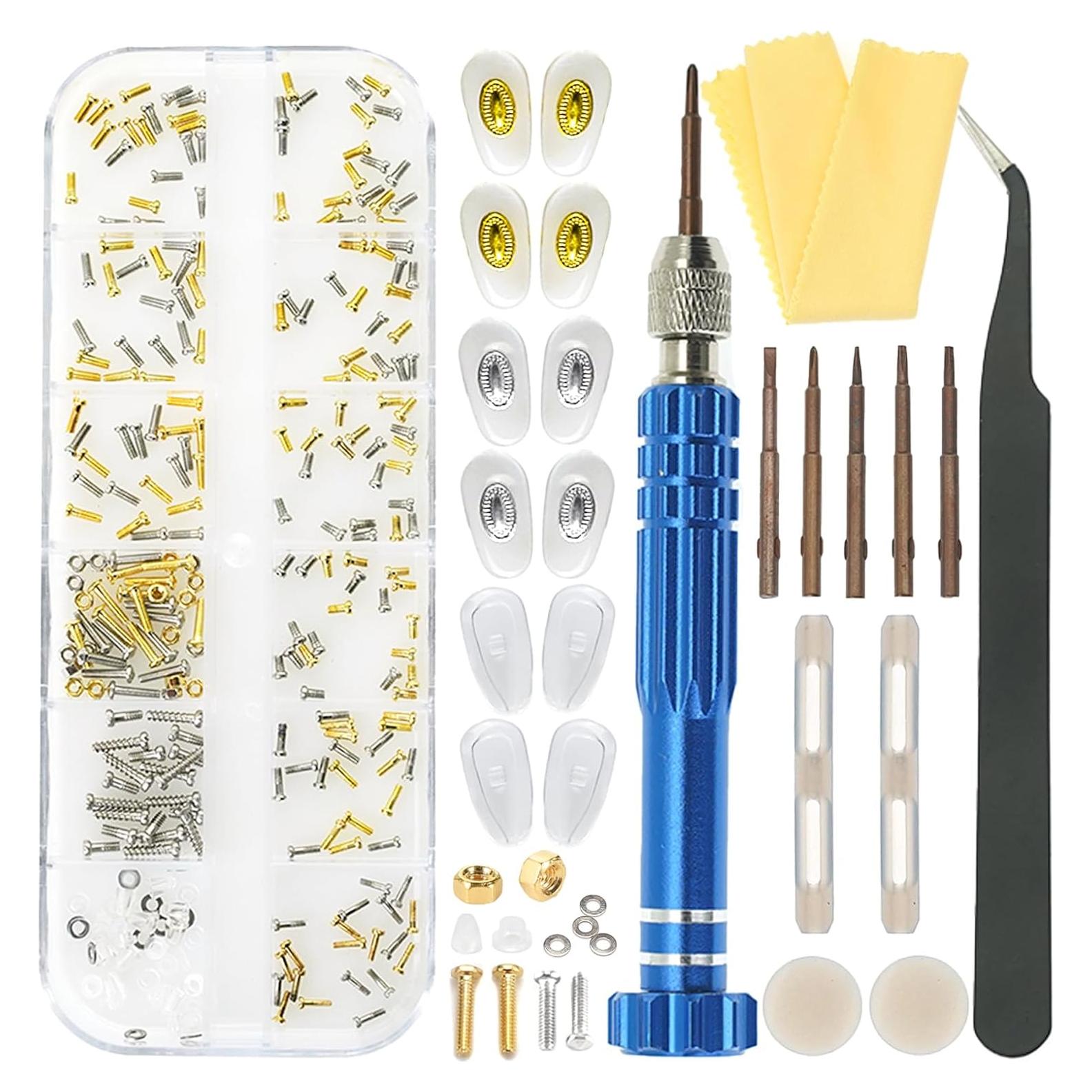 Kit de Reparación de Gafas ESSSO con Tornillos y Destornillador 5-en-1
