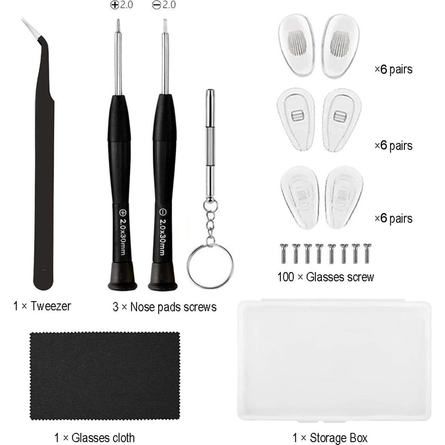 Kit de Reparación de Gafas GONAROU con 18 Pares de Almohadillas