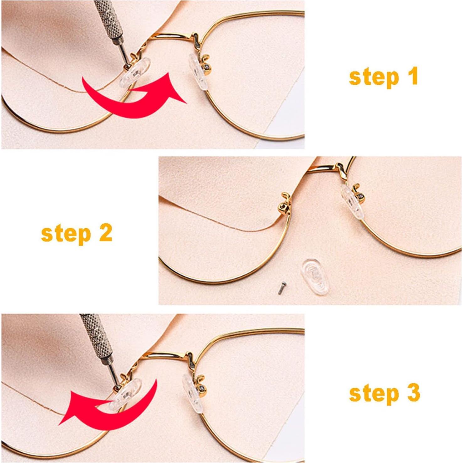 Kit de Reparación de Gafas GONAROU con 18 Pares de Almohadillas