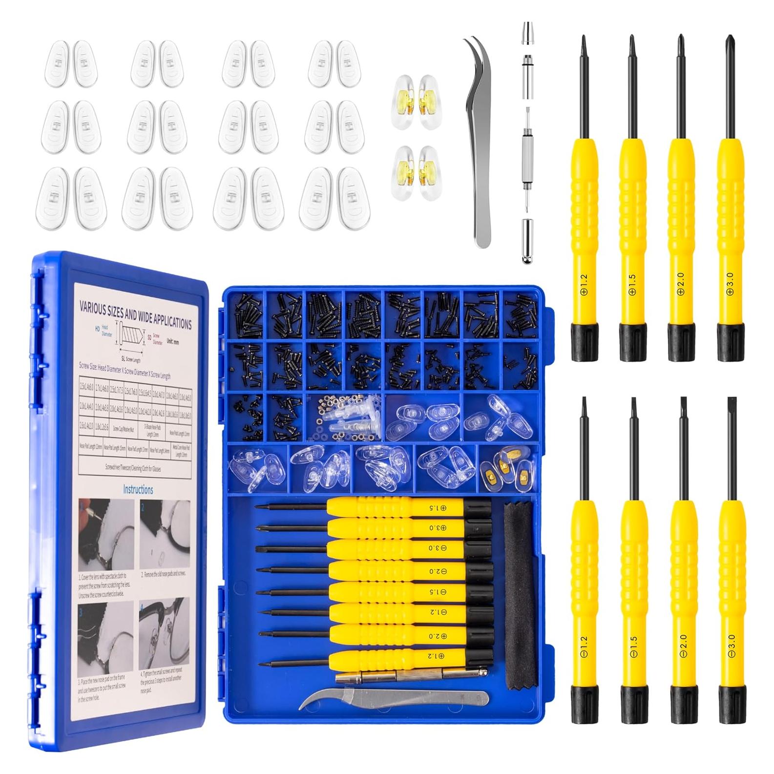 Kit de Reparación de Gafas HQVOIC Todo en Uno con Destornilladores