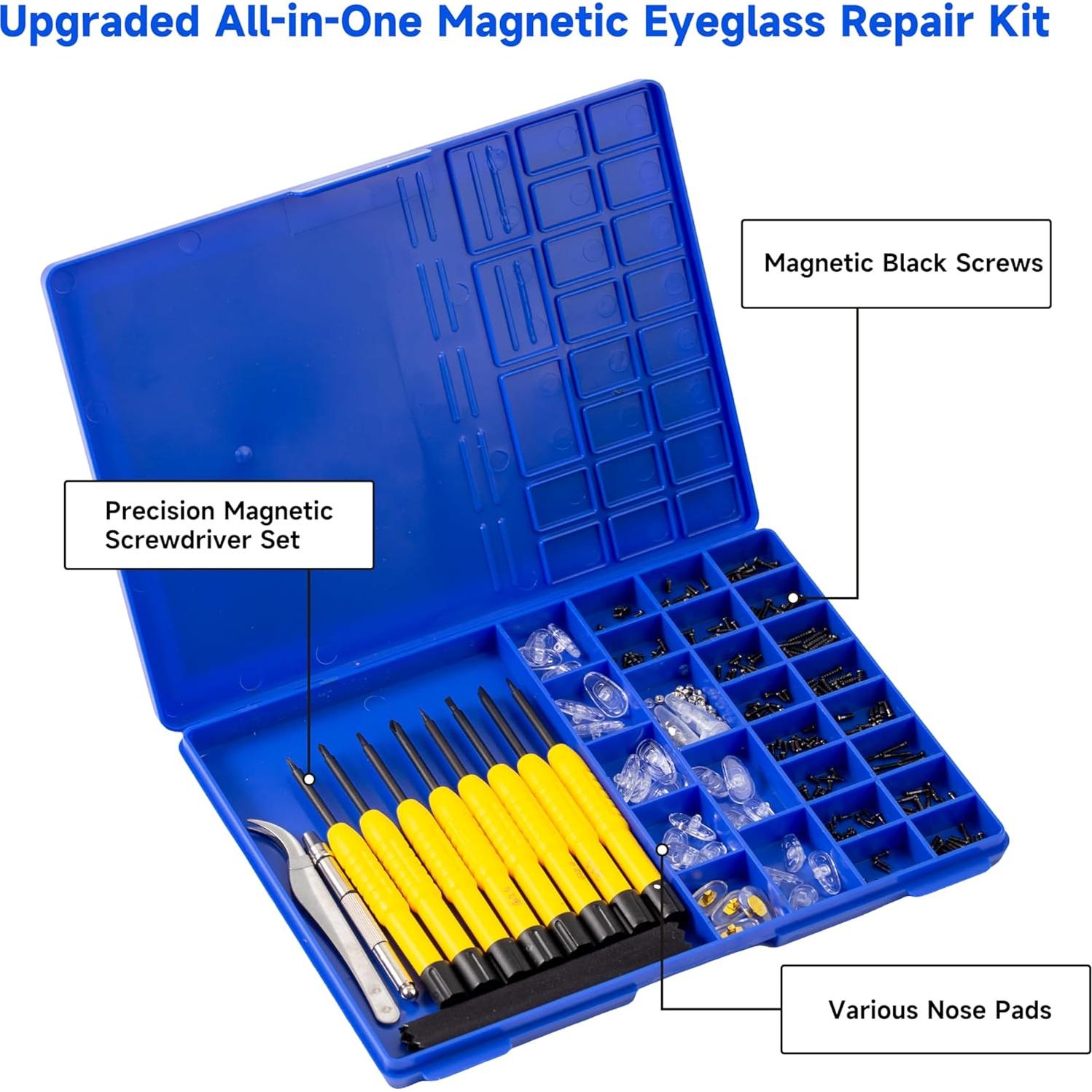 Kit de Reparación de Gafas HQVOIC Todo en Uno con Destornilladores