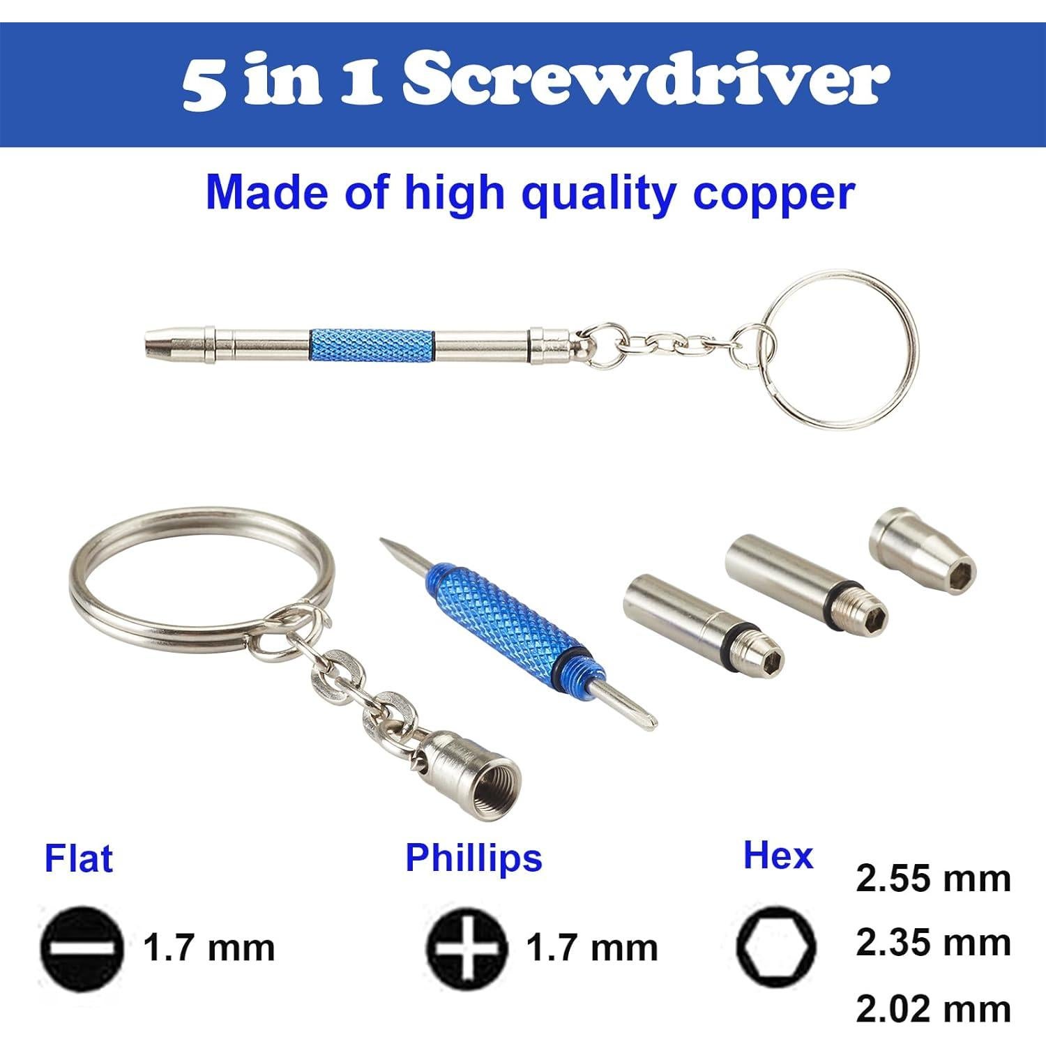 Kit de Reparación de Gafas Omnful 5 en 1 con Destornilladores