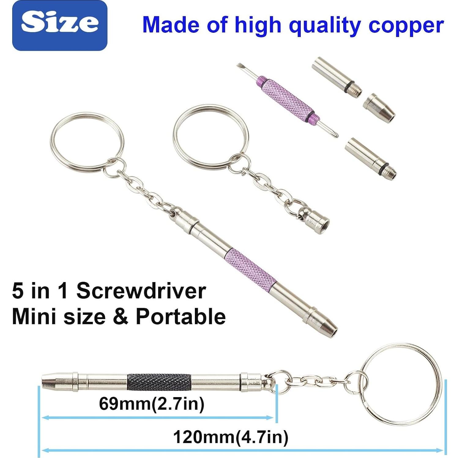 Kit de Reparación de Gafas Omnful 5 en 1 con Destornilladores