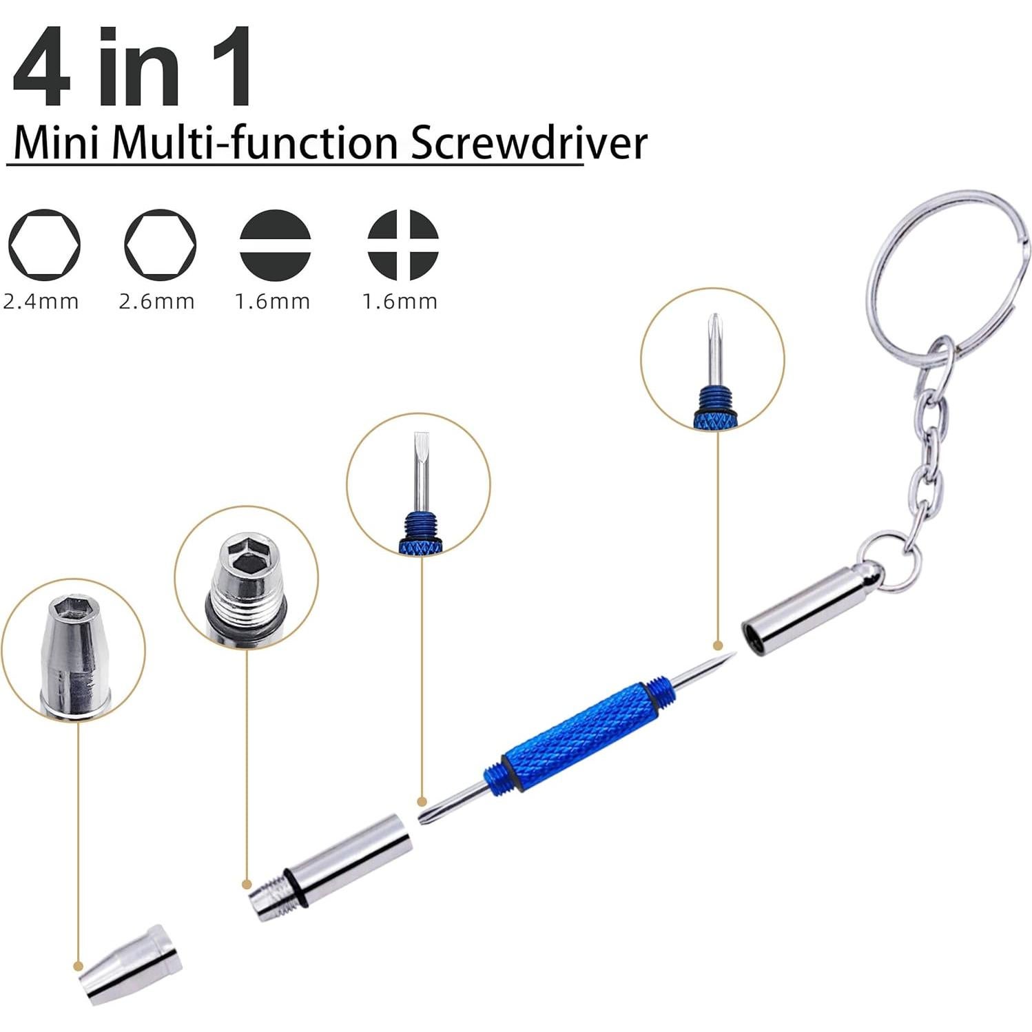 Set de 4 Mini Destornilladores HIQU para Gafas y Relojes