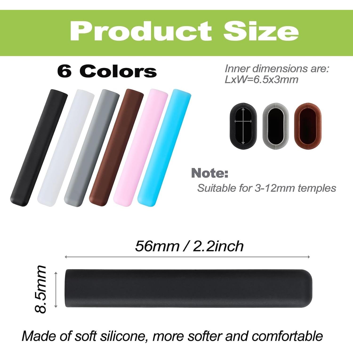 Almohadillas de Silicona Gdnmpat para Gafas - 2 Pares Grises