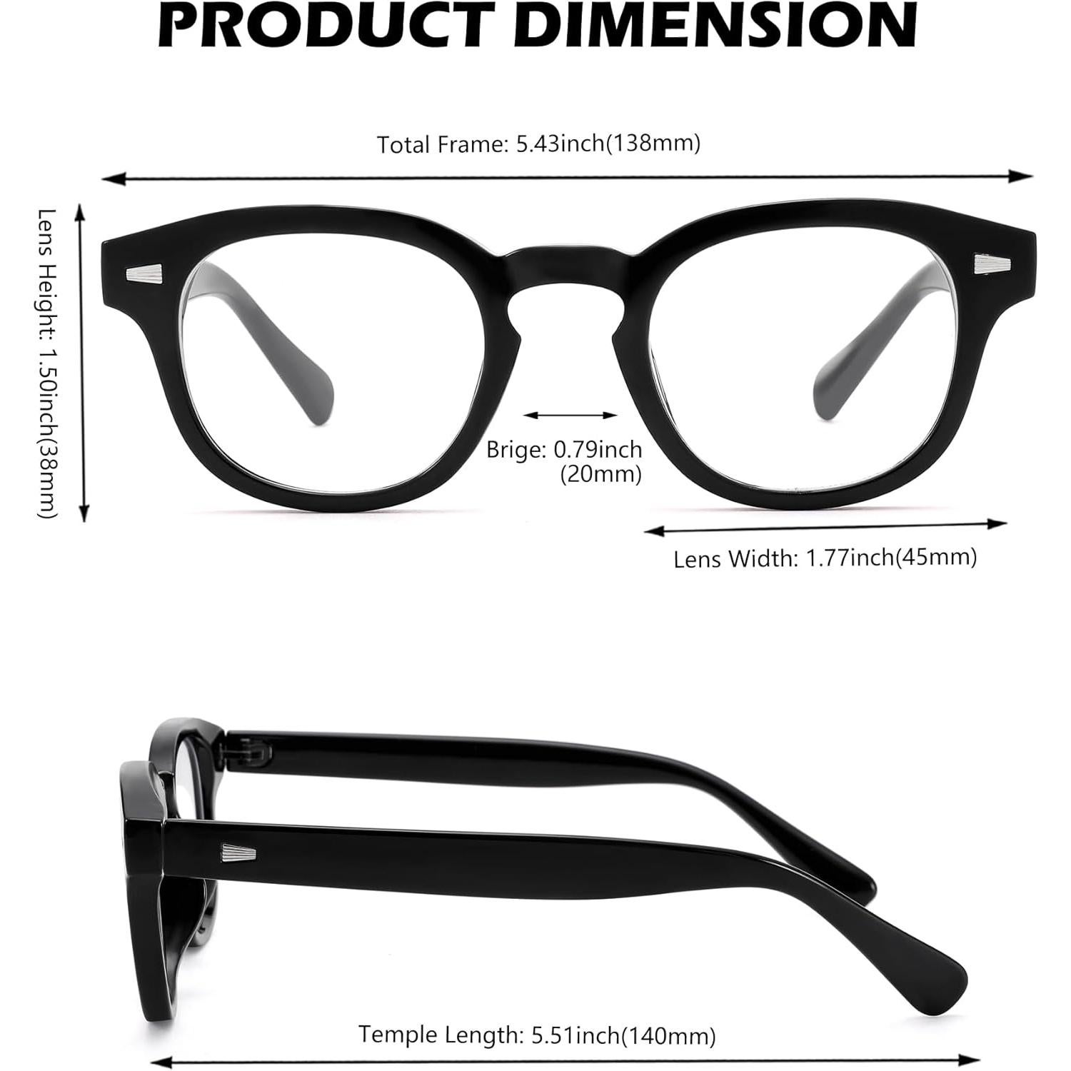 Gafas Redondas Retro NULOOQ con Lentes Transparentes 45mm