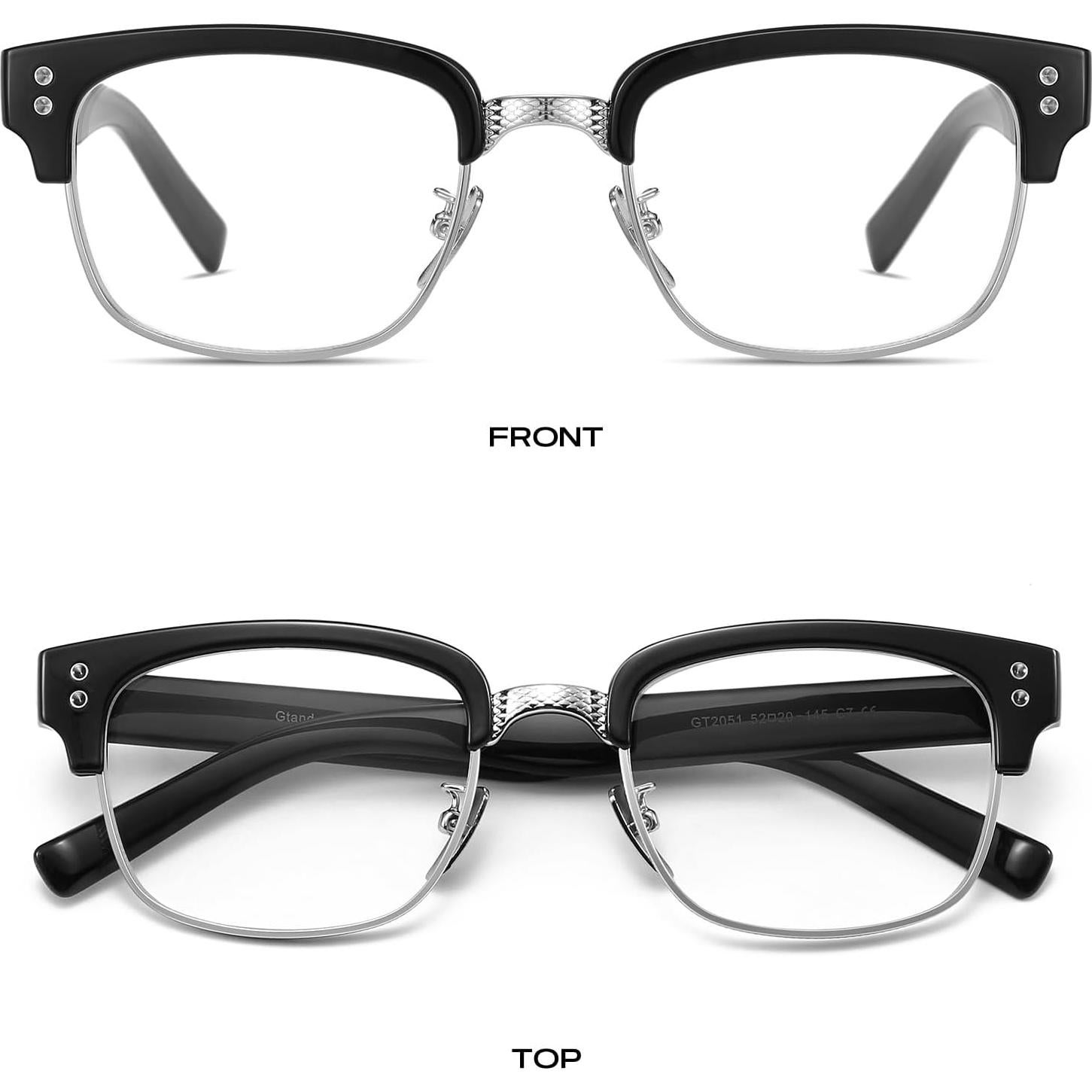 Gafas de sol retro TR90 Gtand para hombres y mujeres - Montura negra