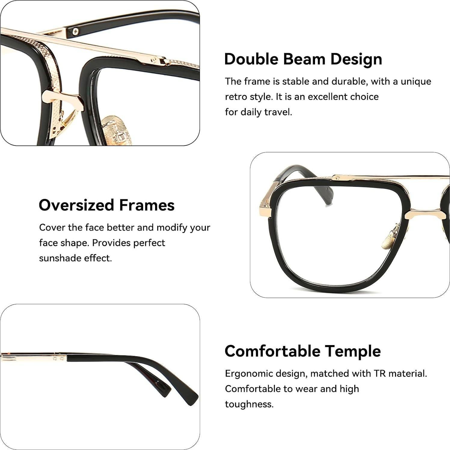 Gafas de sol aviador cuadradas Dollger para hombres HD UV400