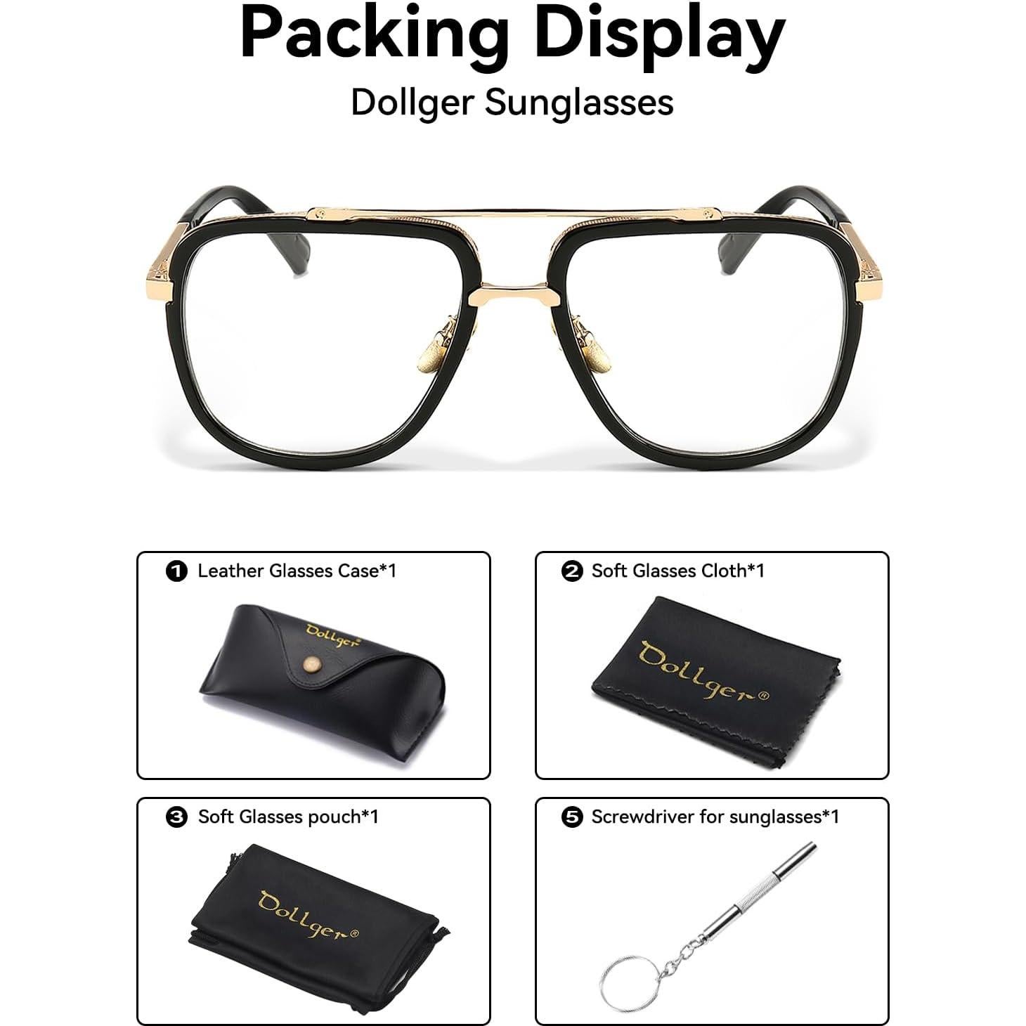 Gafas de sol aviador cuadradas Dollger para hombres HD UV400