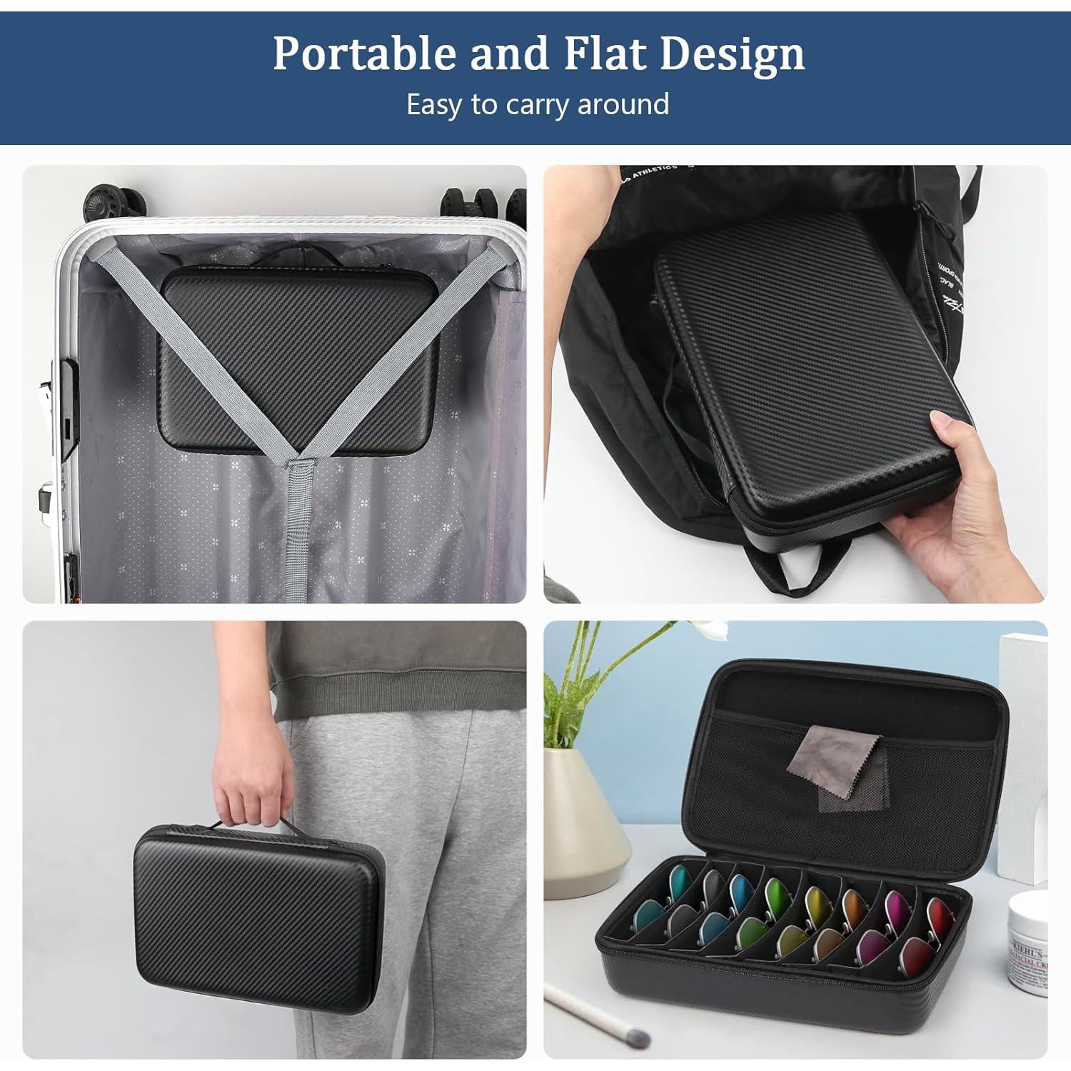 Estuche Organizador de Gafas de Sol de Viaje EVA Negro