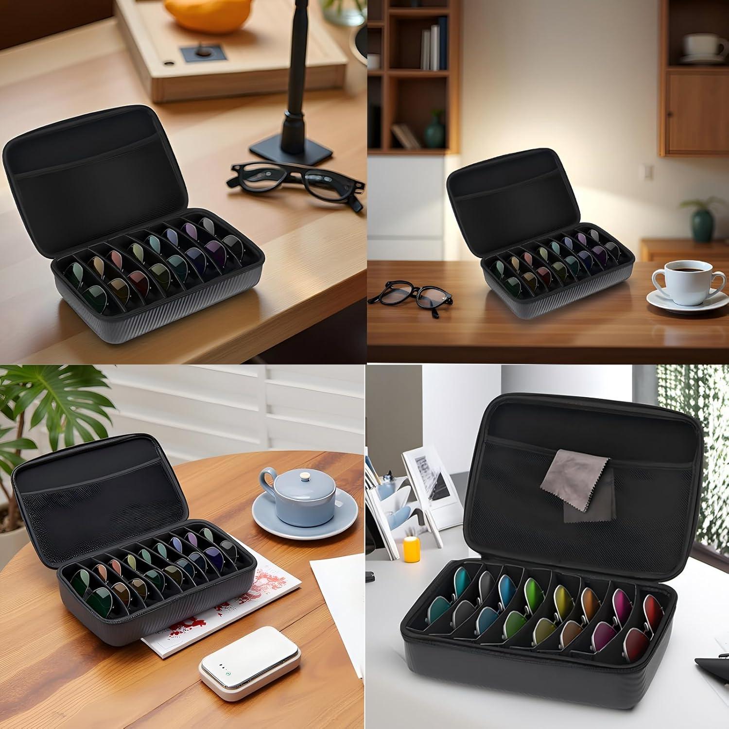 Estuche Organizador de Gafas de Sol de Viaje EVA Negro