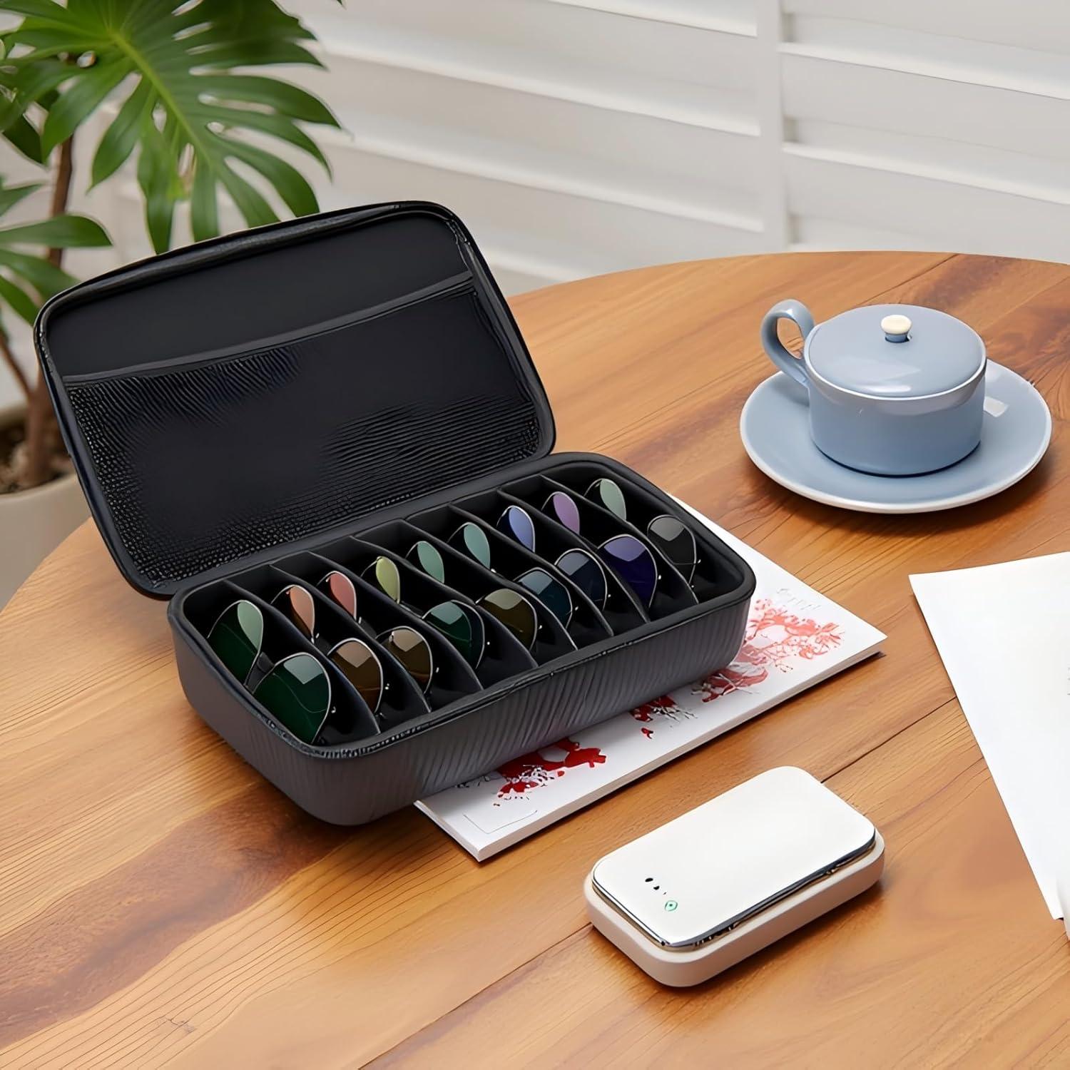 Estuche Organizador de Gafas de Sol de Viaje EVA Negro