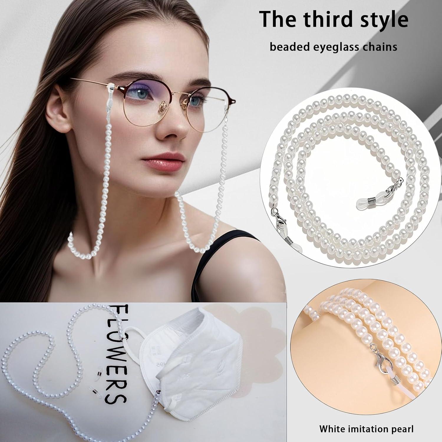 Cadenas de Gafas con Perlas para Mujeres - 5 Piezas Elegantes