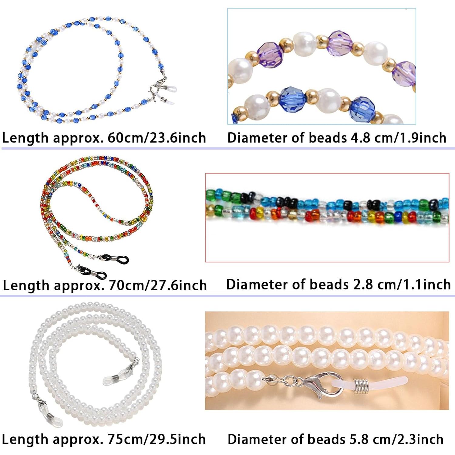 Cadenas de Gafas con Perlas para Mujeres - 5 Piezas Elegantes