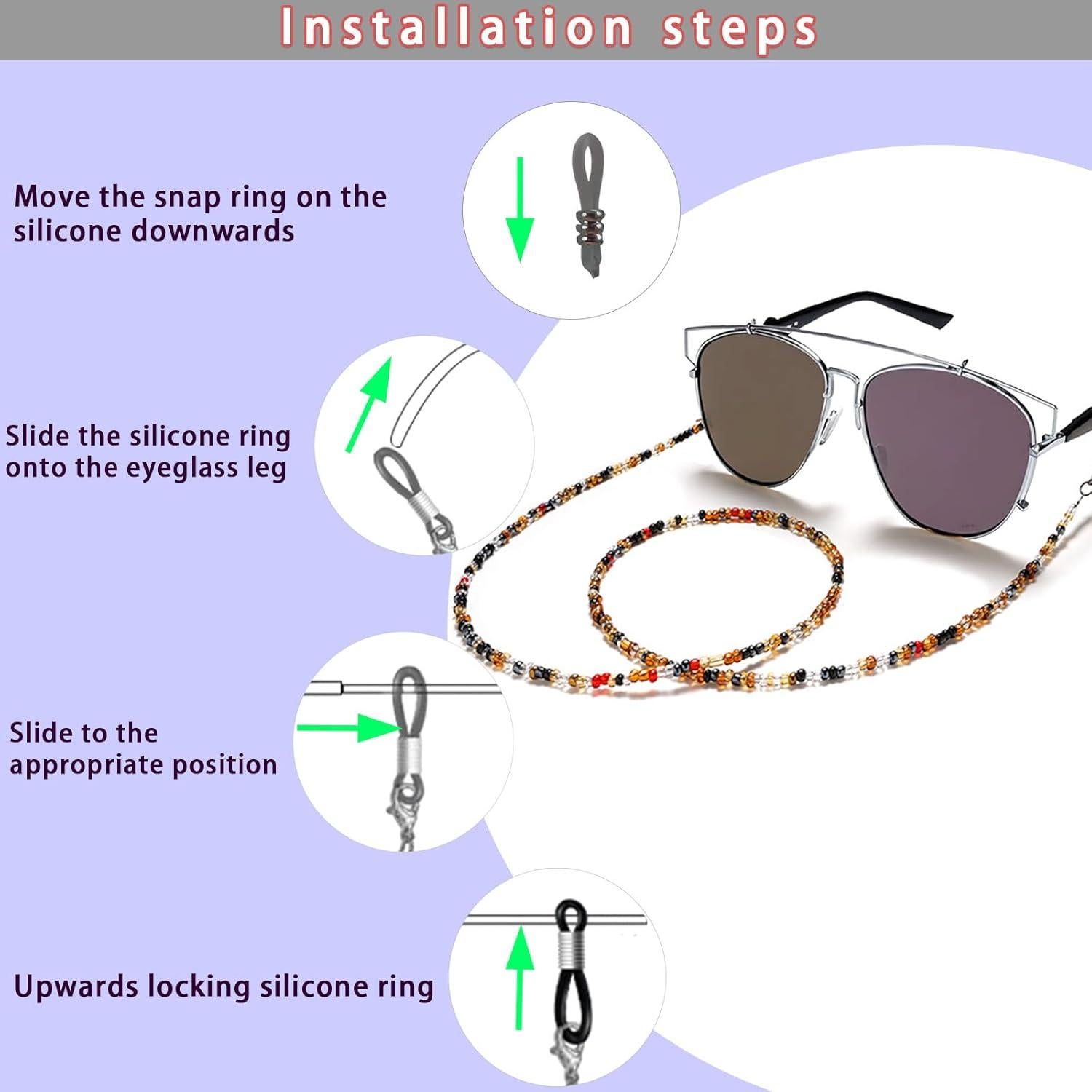 Cadenas de Gafas con Perlas para Mujeres - 5 Piezas Elegantes