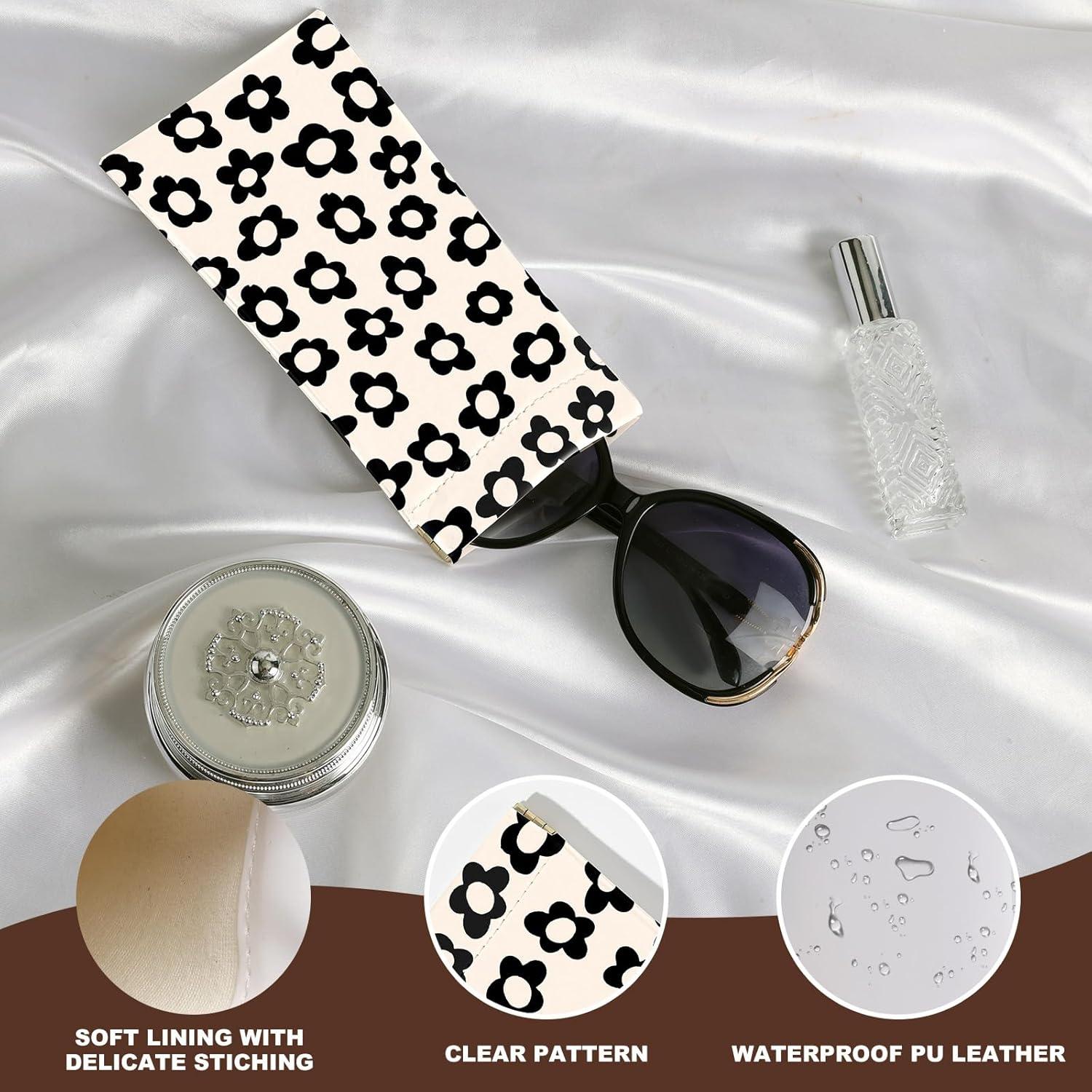 2 Estuches de Gafas de Sol PU con Paño de Limpieza - YJ