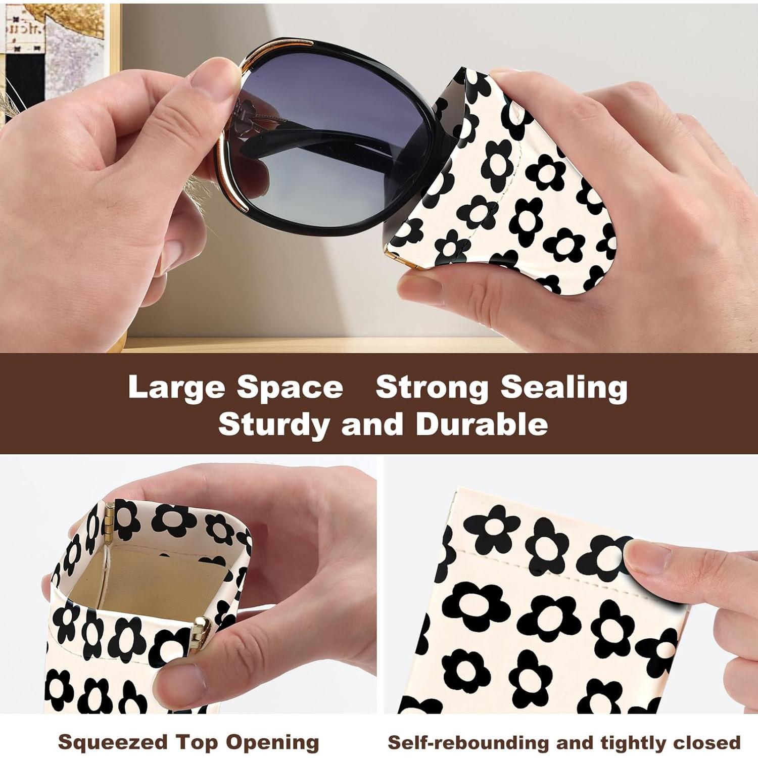 2 Estuches de Gafas de Sol PU con Paño de Limpieza - YJ