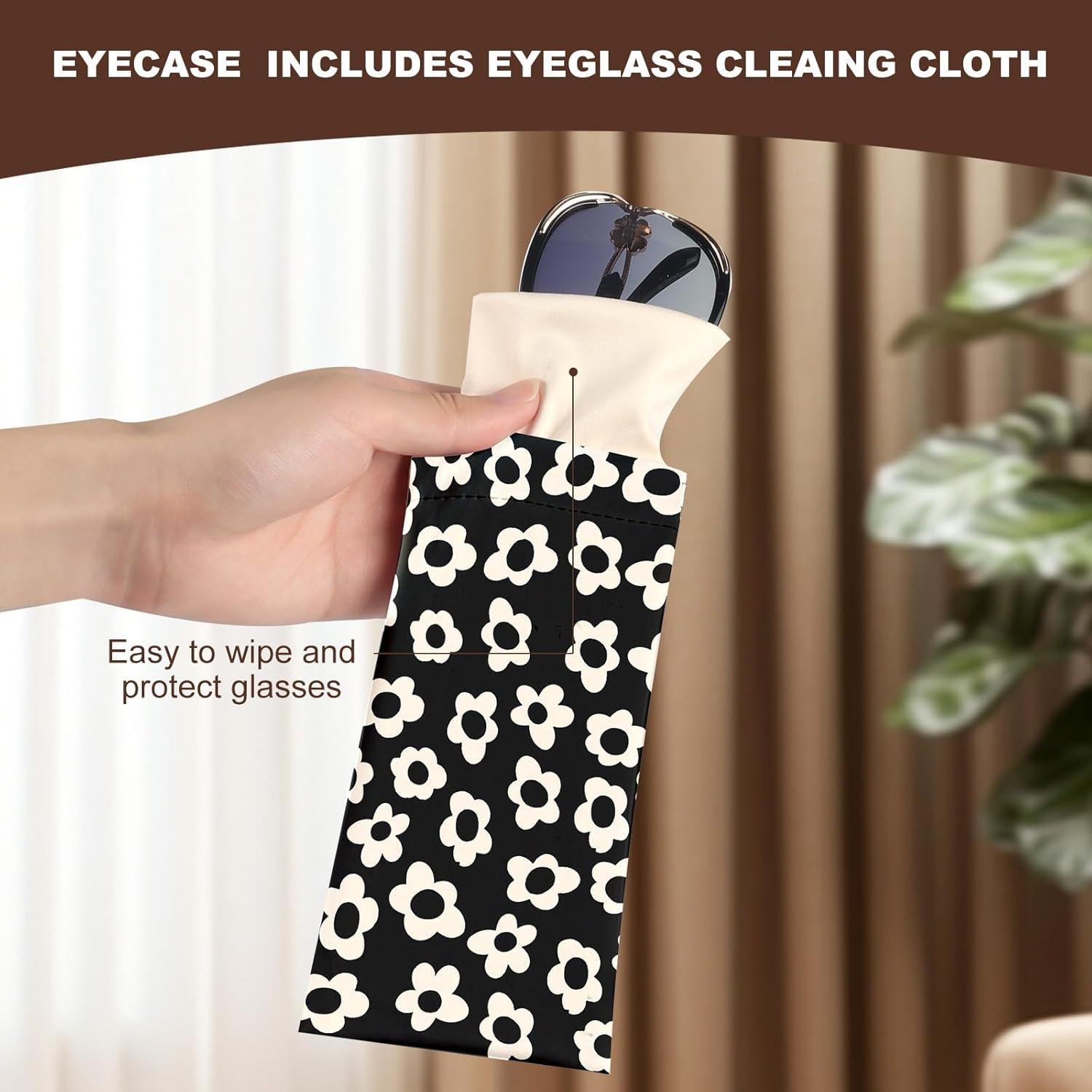 2 Estuches de Gafas de Sol PU con Paño de Limpieza - YJ