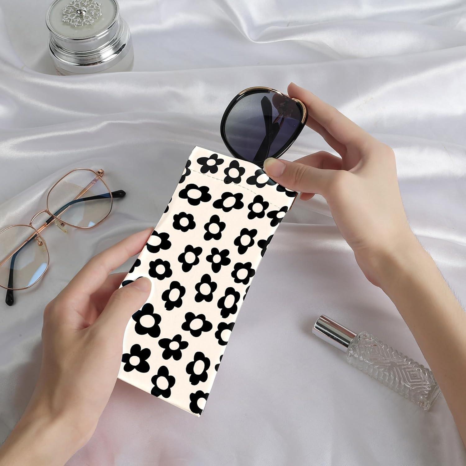 2 Estuches de Gafas de Sol PU con Paño de Limpieza - YJ