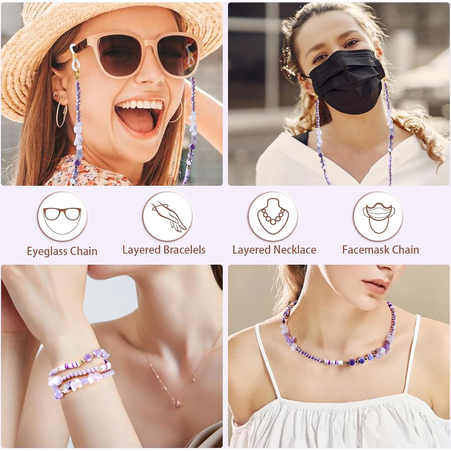 Cadena de Gafas BILIONE con Perlas para Mujer - Morado