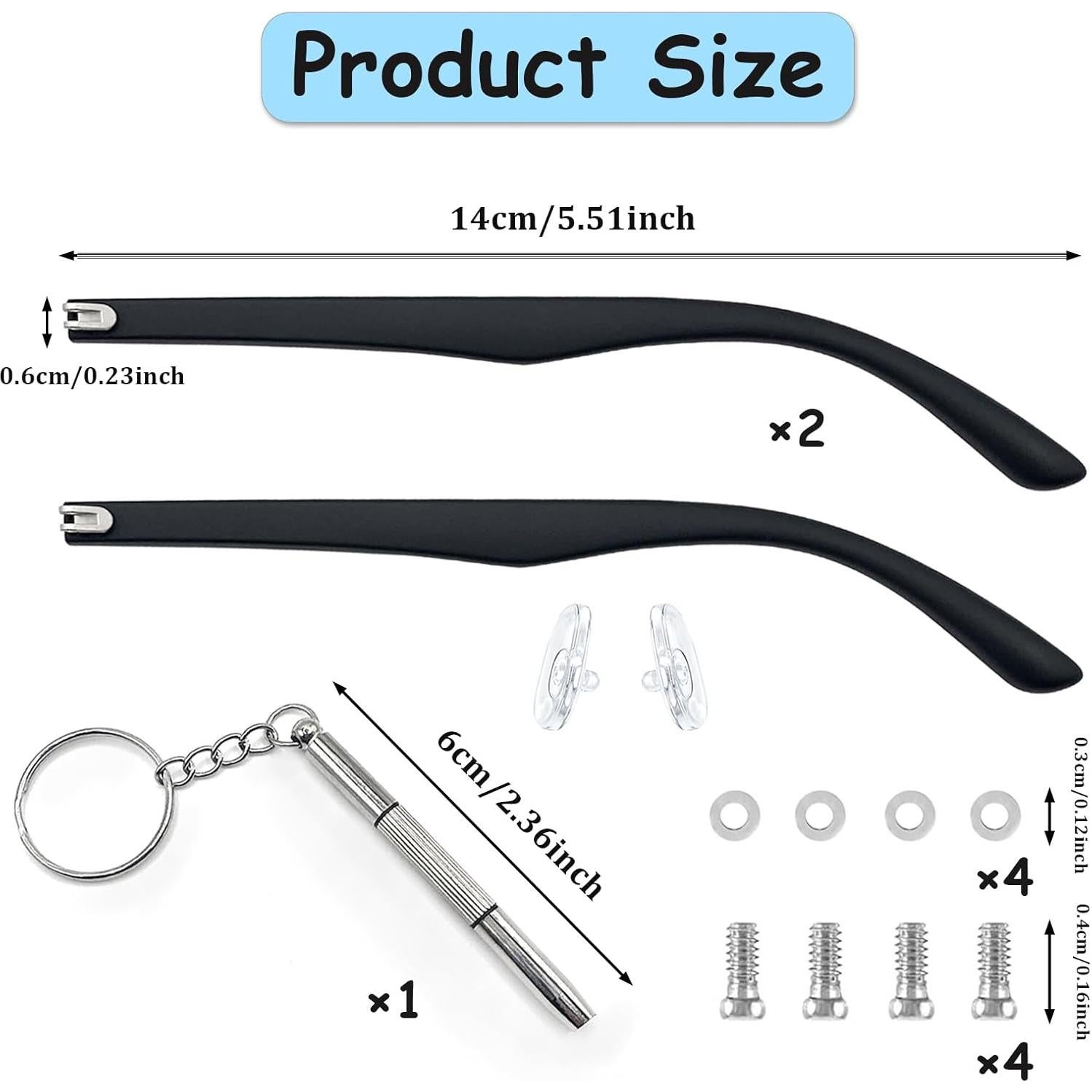 Kit de Reparación de Gafas OWMOSYX - Templos TR90 Negro