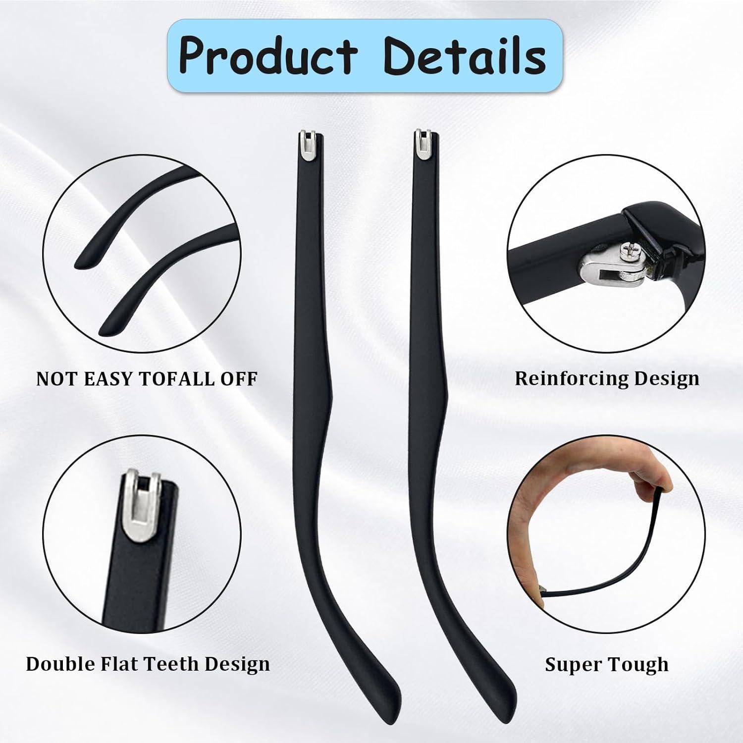 Kit de Reparación de Gafas OWMOSYX - Templos TR90 Negro