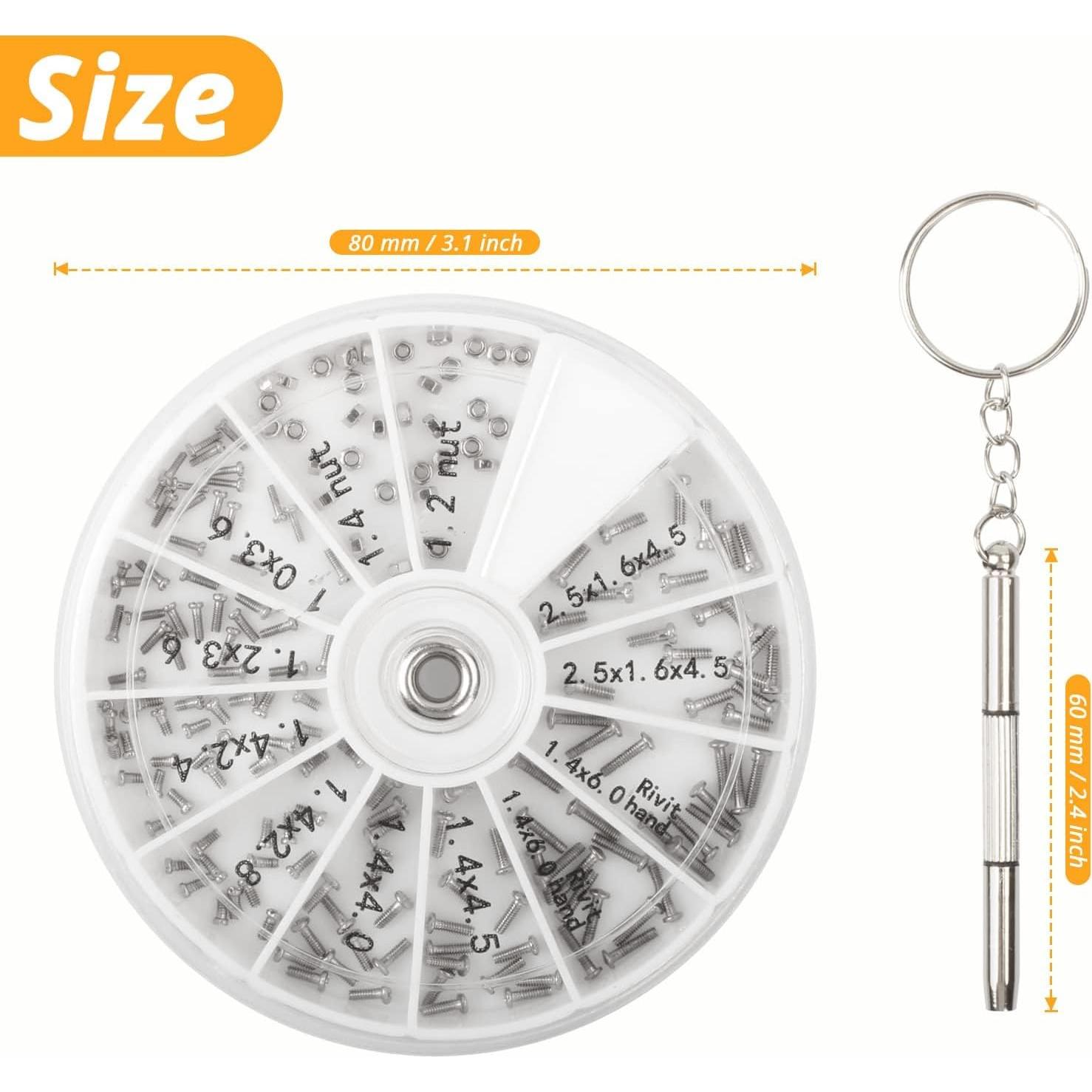 Kit de Reparación de Gafas 120 Piezas Nutjam - Acero Inoxidable