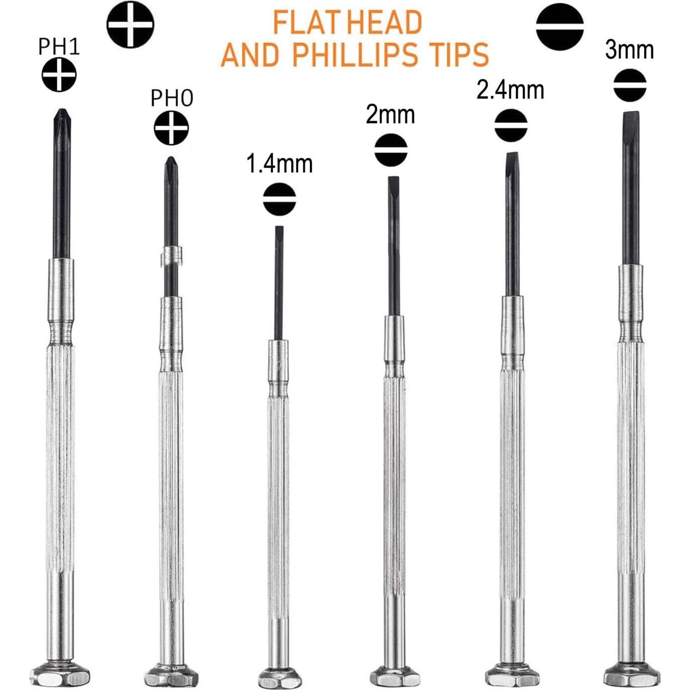 Kit de Reparación de Gafas Yauende con 1000 Tornillos y 6 Destornilladores
