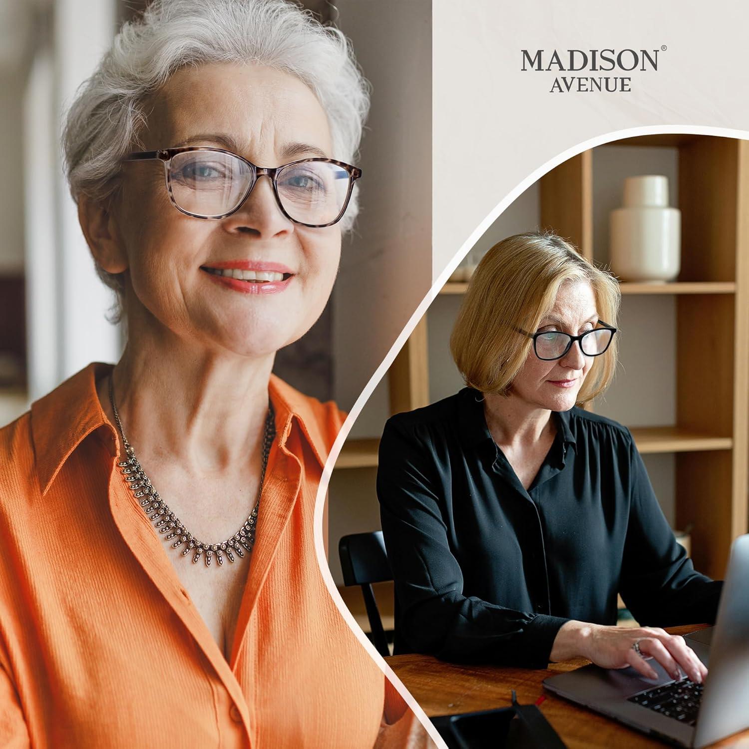 Gafas de lectura vintage TR90 Madison Avenue +3.0 bloqueo luz azul